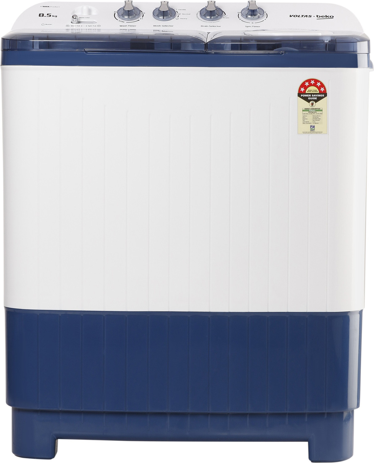 Image of Voltas Beko by A Tata Product 8.5 kg Semi Automatic Top Load Washing Machine White, Blue