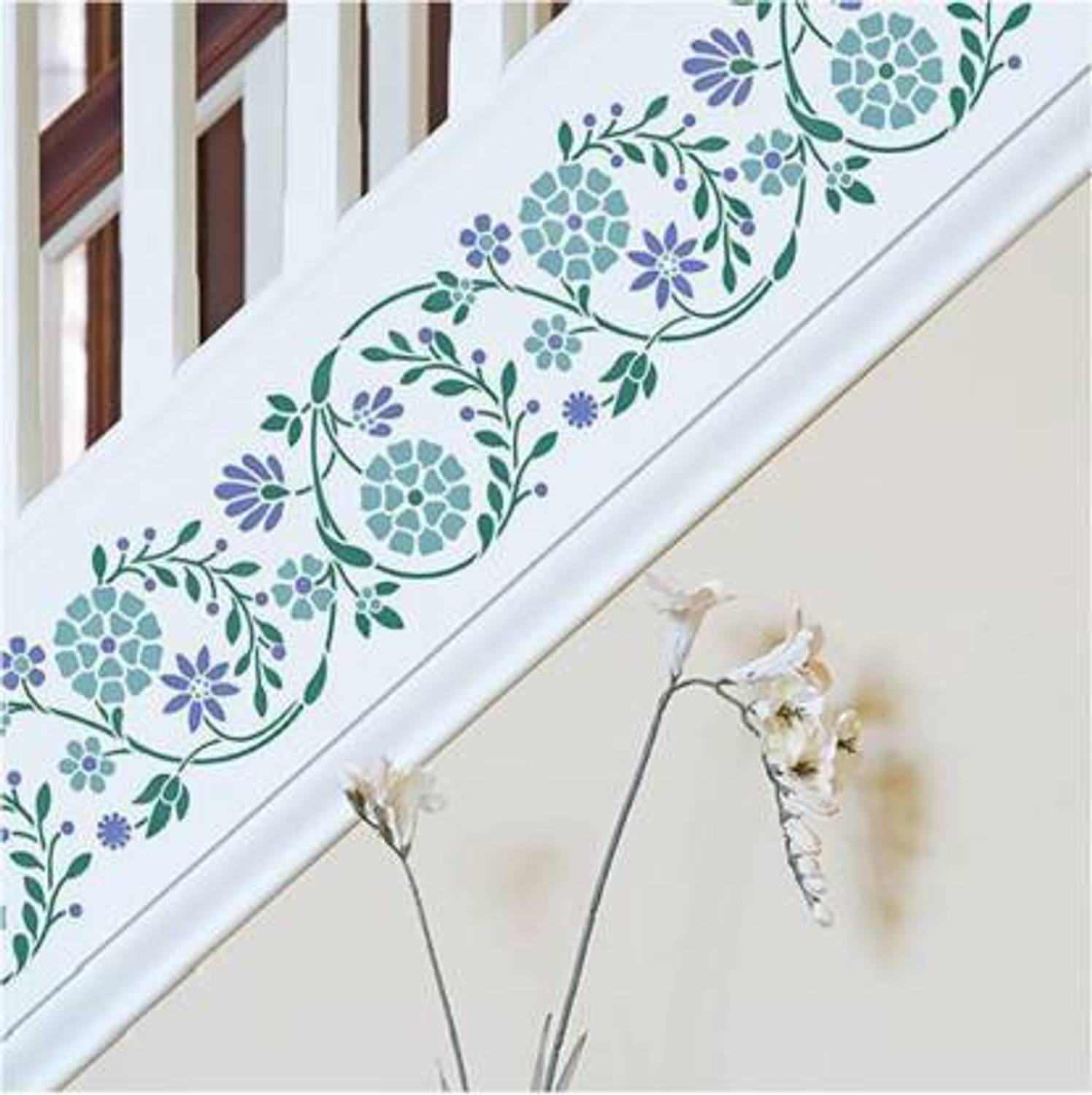 Aaradhya Collection Reusable DIY Designer PVC Wall Stencil Painting for Home Decoration (Floral Pattern, 16 x 24 inches) B6590 Wall Stencil Stencil