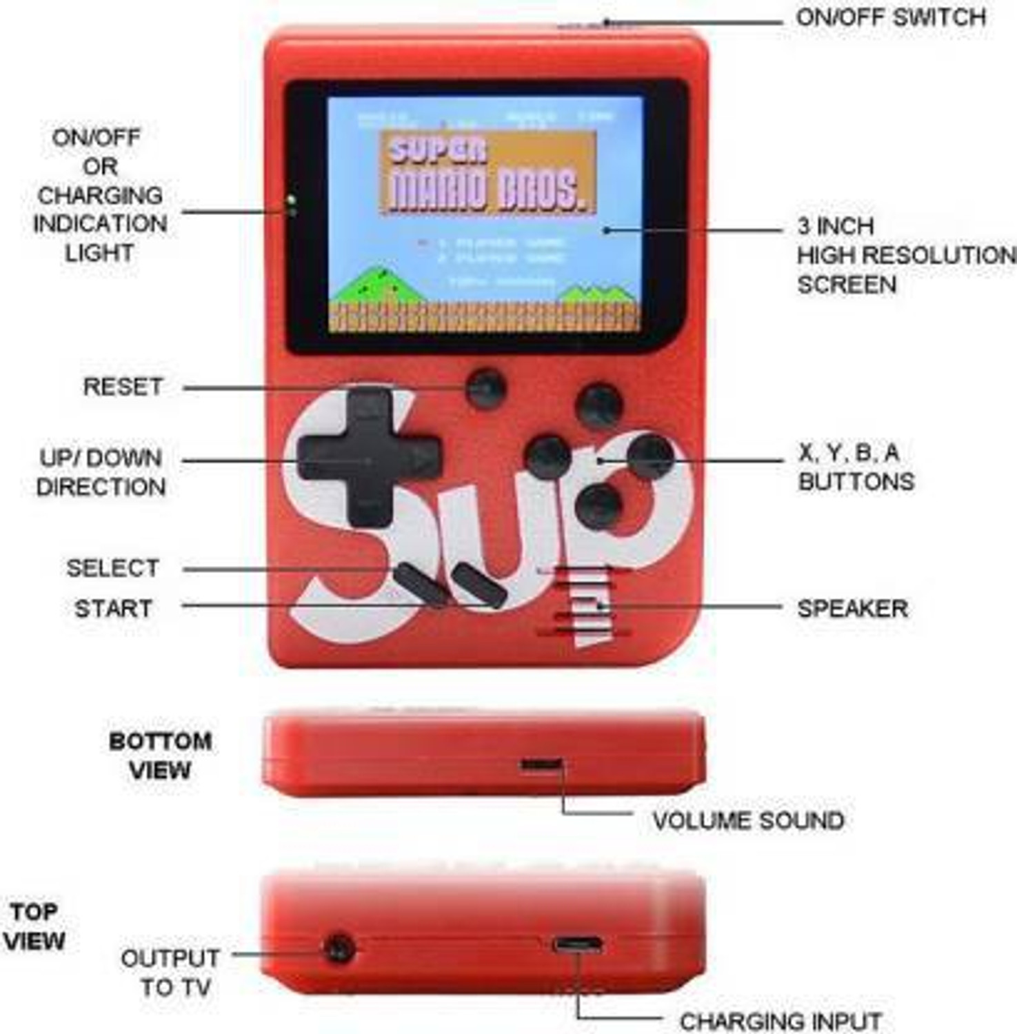 Image of BSVR Newly 400 Games Super Mario 065 Gaming Console Portable and Best For Kids Game 8 GB with Super Mario, DR Mario, Mario, Contra, Turtles, Tank, Total 400 Games