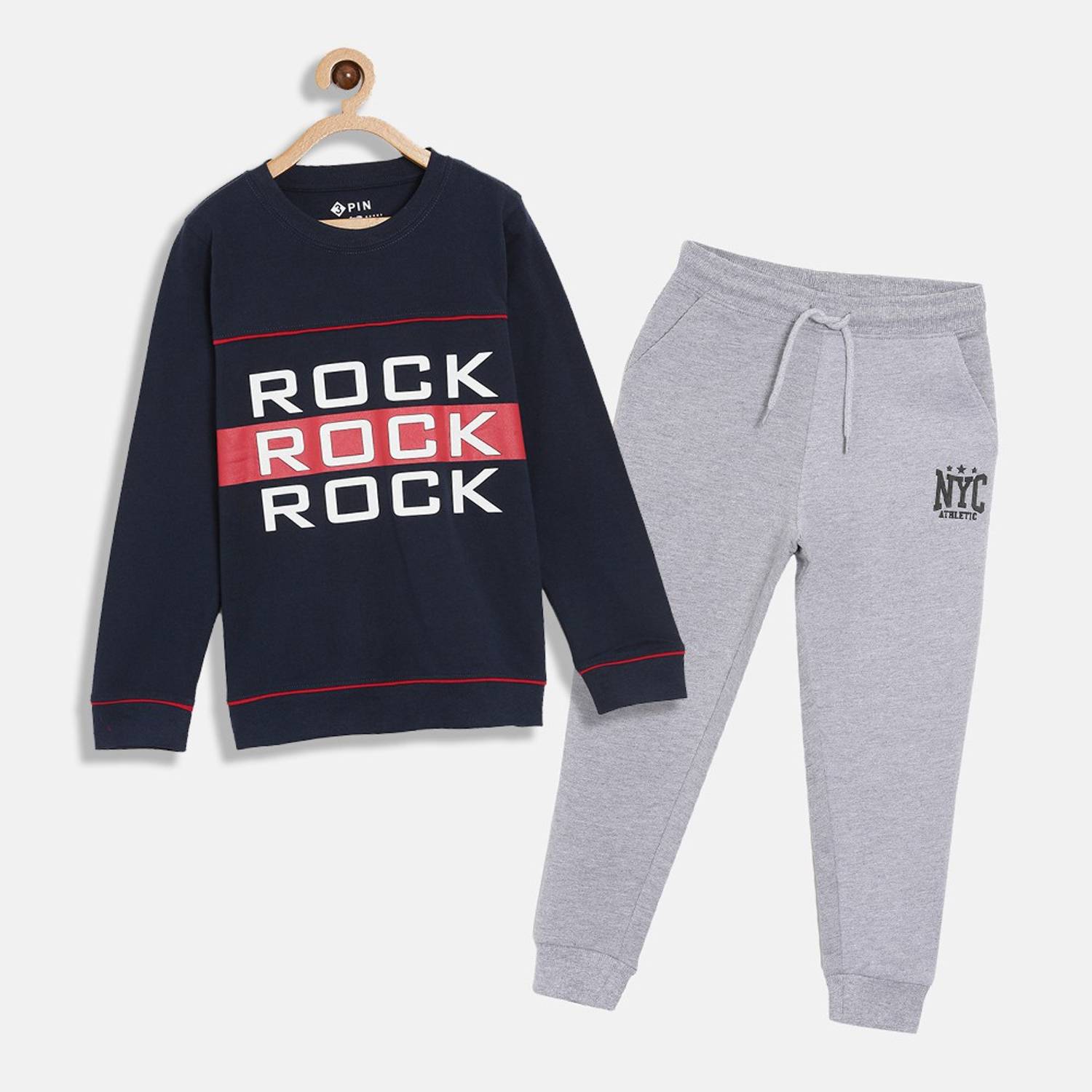 3Pin Boys Casual T-shirt Track Pants