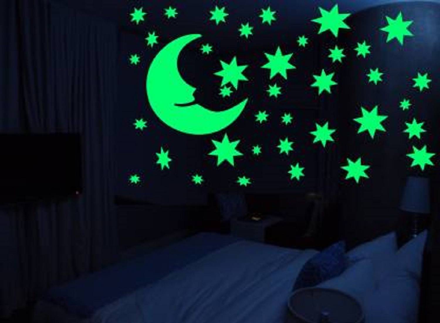 Ashamohar 6.35 cm Beautiful Night Glow Self Adhesive Small Galaxy of Stars Radium In The Dark Sticker Glow in the Dark Sticker