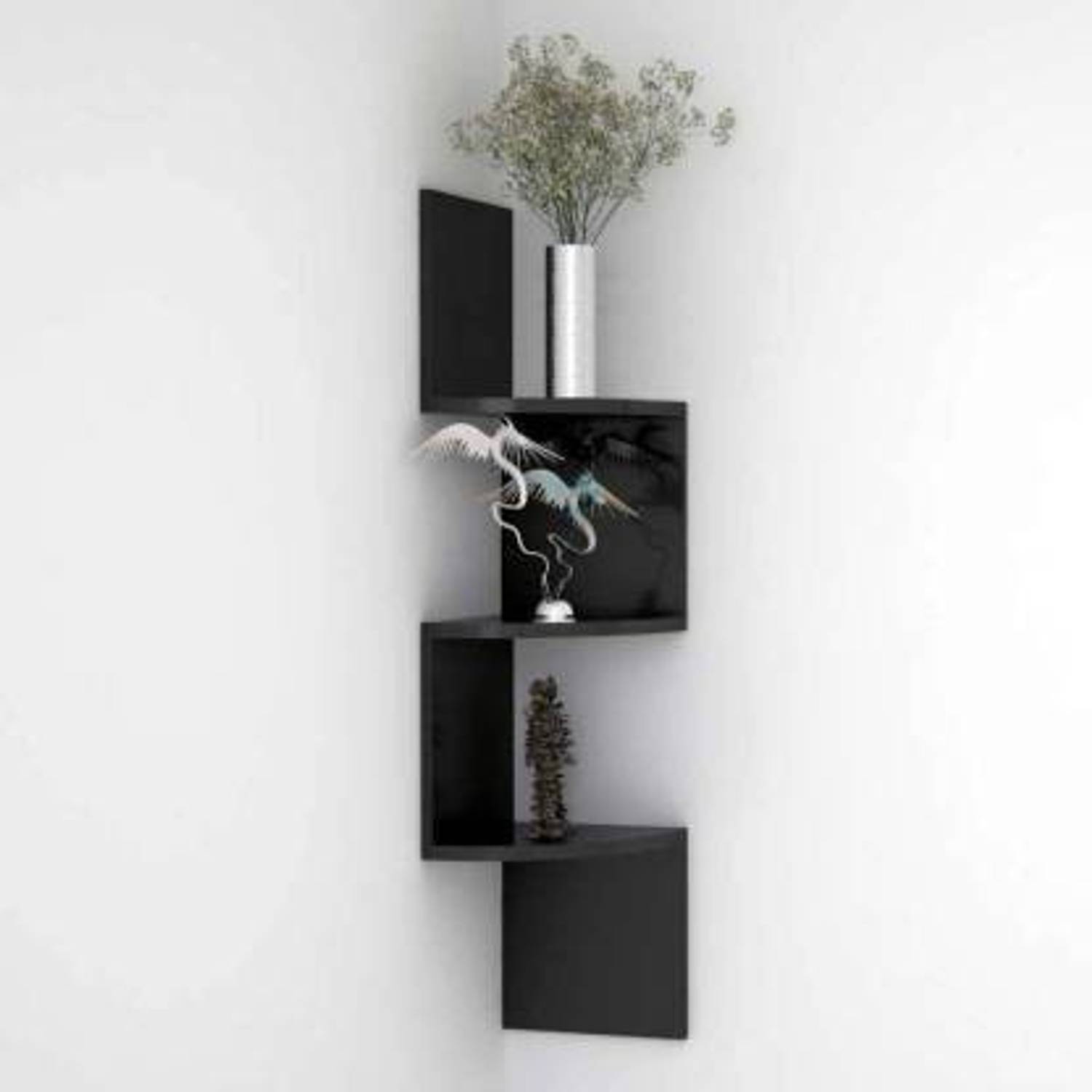 ADH Handicraft ZigZag Rack Shelf Wooden Wall Shelf (Number of She