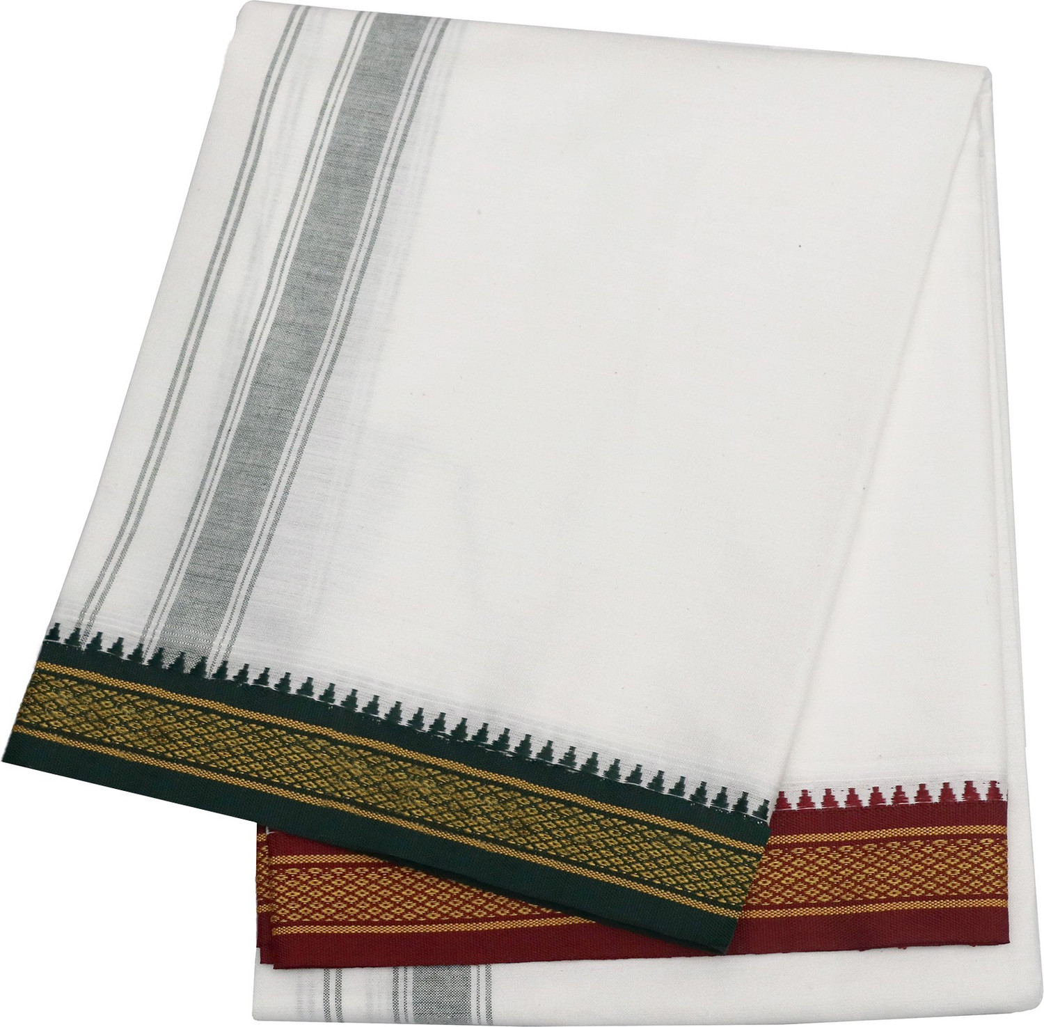 Image of RETRO Pack Of 2 Thalapathy Border Solid Men Dhoti