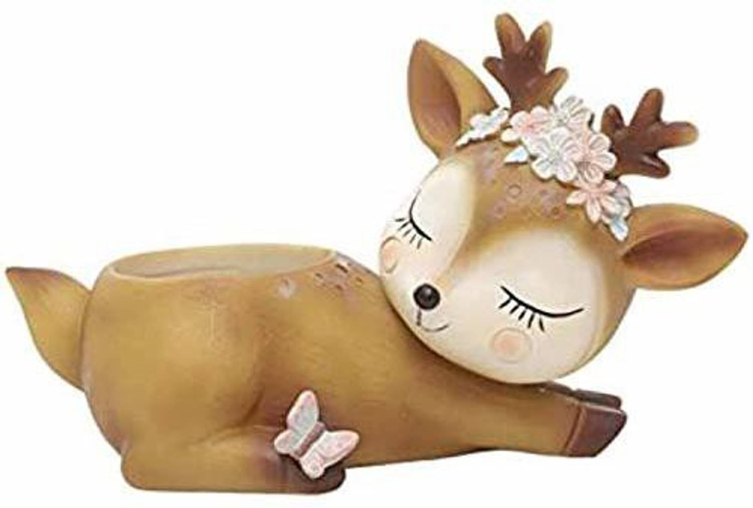 ARTSENSE ArtSense Cute Handmade Twinkling Deer Succulent Plant || Household Decor and Garden Decor || For Office/Car/Desk/Table Decor|| Collection (Without Planter) Plant Container Set