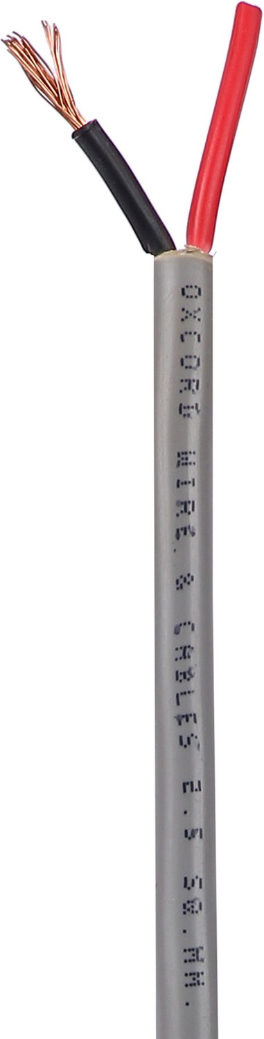 Image of Oxcord 2 core round copper wires and cables 2.5mm for domestic and industrial electric connections ( 30 Metres) 2.5 sq /mm Grey 30 m Wire