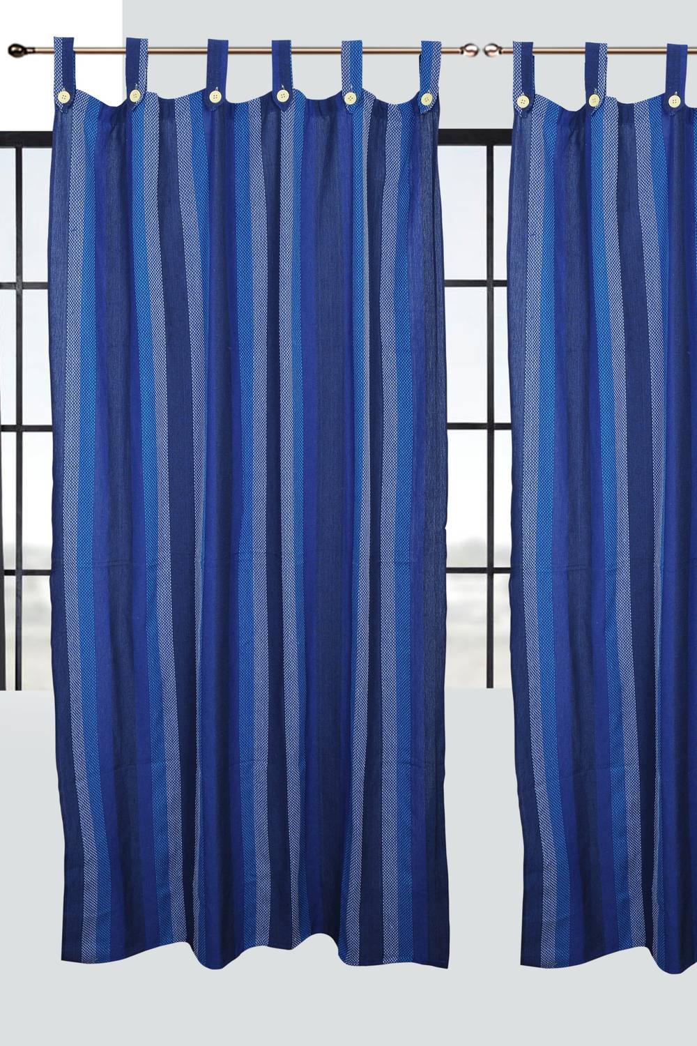 Alemah 244 cm (8 ft) Long Door Cotton Room Darkening Curtain (Pack Of 2)