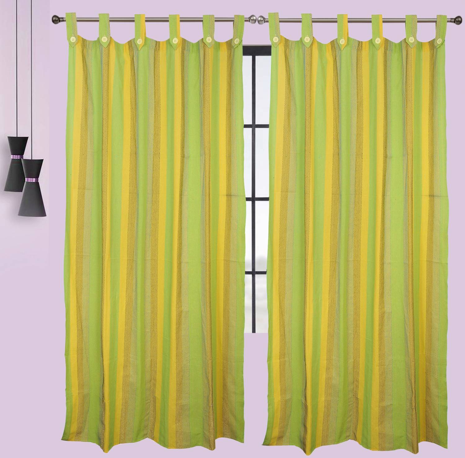 Alemah 204 cm (7 ft) Door Cotton Room Darkening Curtain (Pack Of 2)