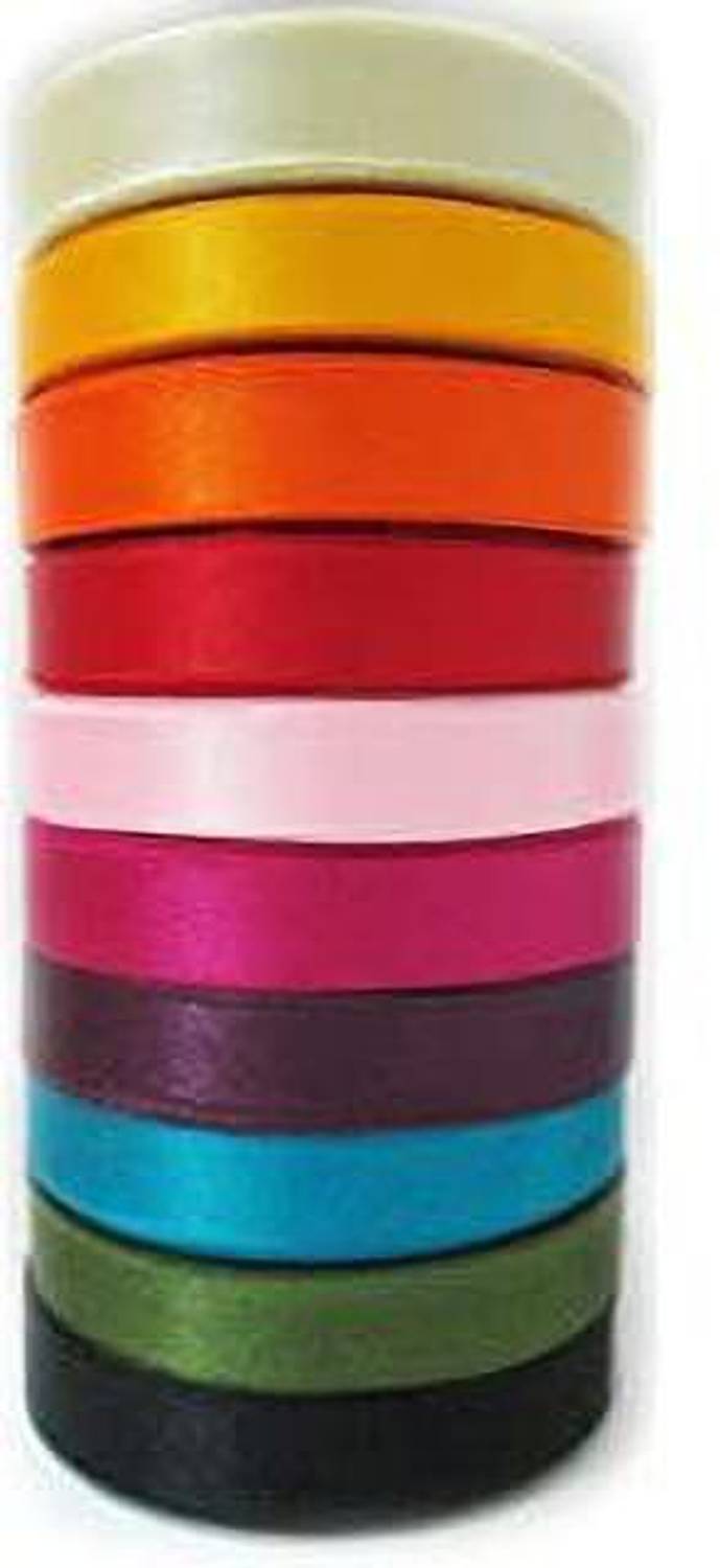 buyeasy Satin ribbons (pack of 10) Multicolor Satin Ribbon