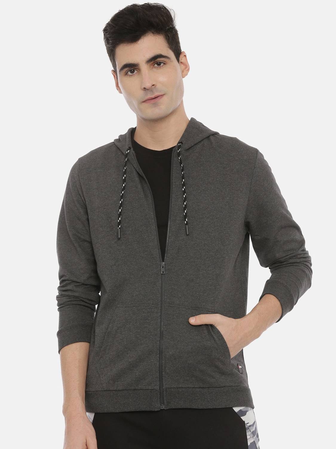 3Pin Full Sleeve Self Design Men Sweatshirt