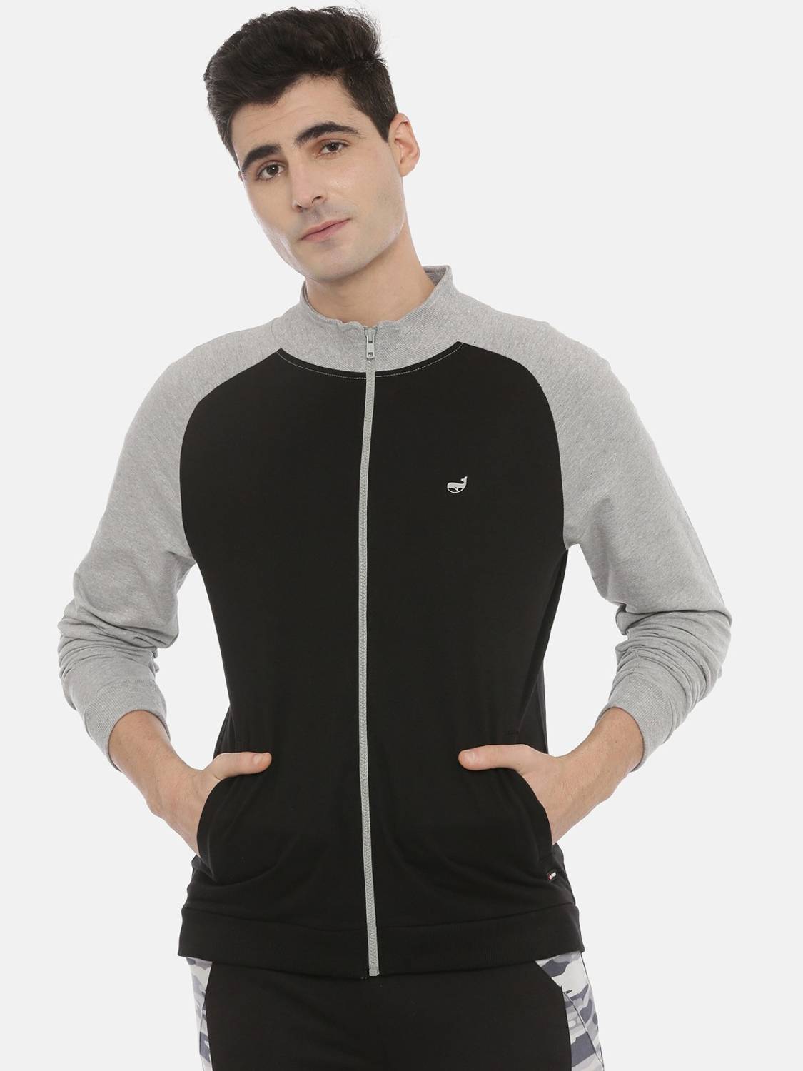 3Pin Full Sleeve Color Block Men Sweatshirt