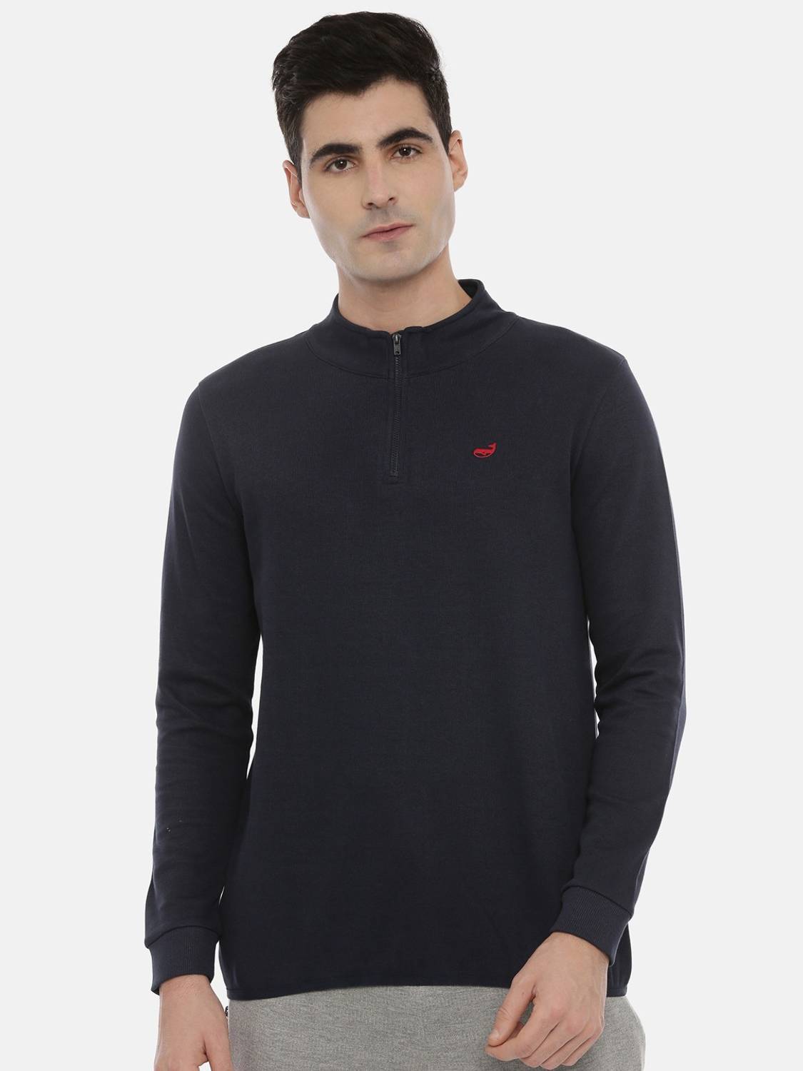 3Pin Full Sleeve Solid Men Sweatshirt