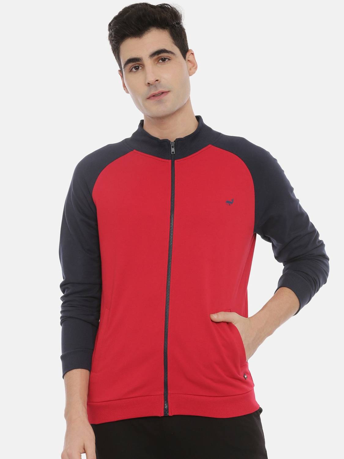3Pin Full Sleeve Color Block Men Sweatshirt