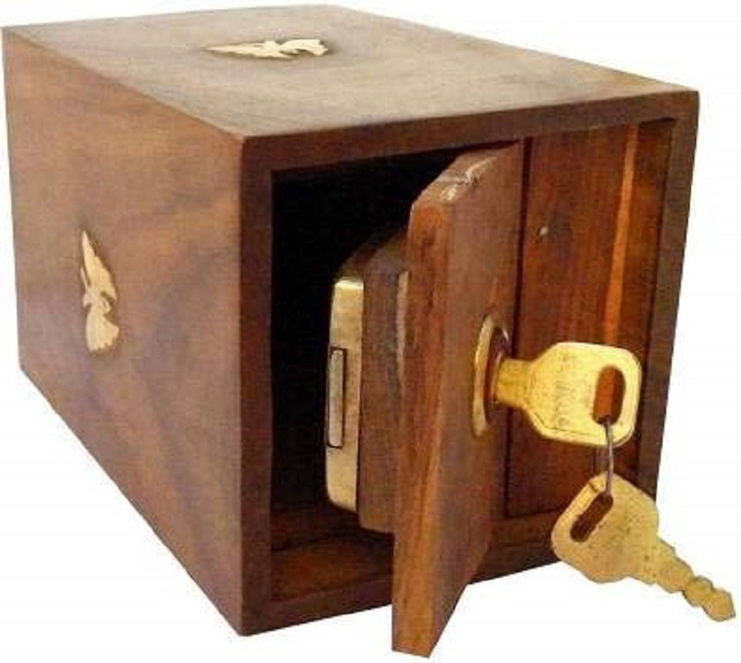 Fleurs De Rocaille Wooden Handmade Money Bank 10.16 x 10.16 x 15.24 cm - Image 4