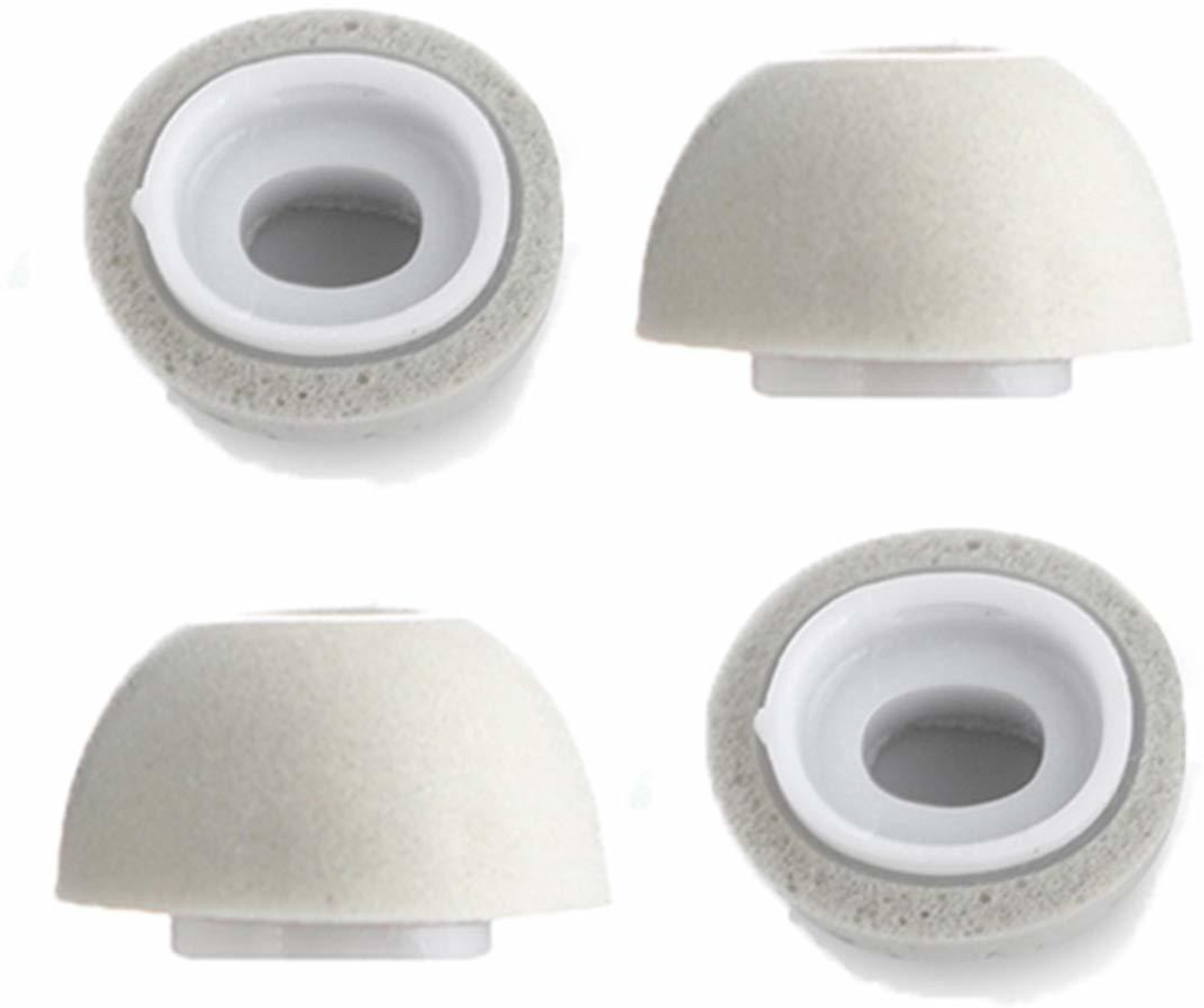 Image of Crysendo Memory Foam 2 Pairs, 4 Pcs Eartips Earbuds Cover Foam Cushion | Compatible with Headphones | Stays in Your Ears. No Pain. Grey (Small) In The Ear Headphone Cushion