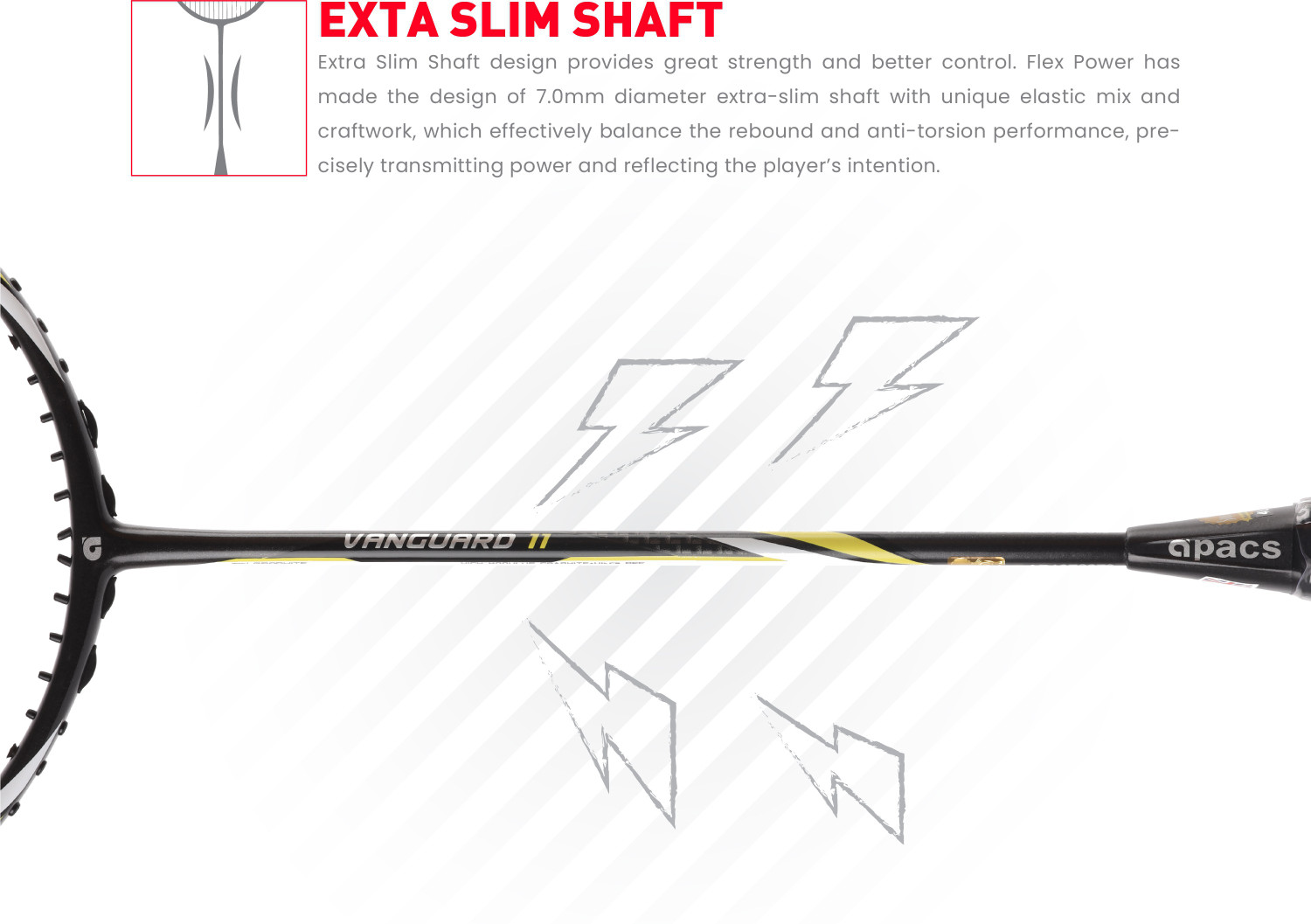 Image of apacs Vanguard 11 Black Unstrung Badminton Racquet