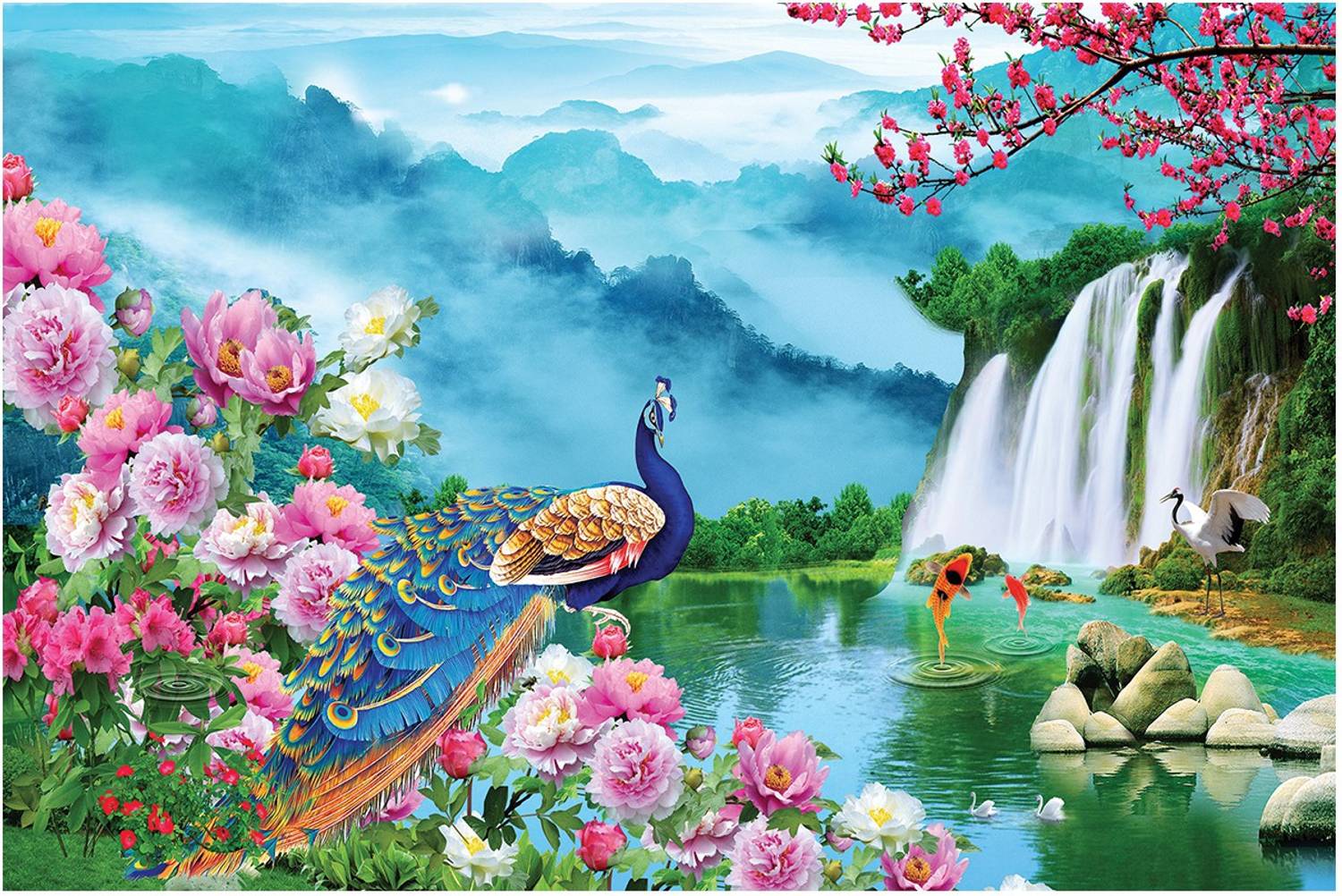 BPDESIGNSOLUTION 61 cm x 46 cm Waterproof Nature Vinyl Wallpaper