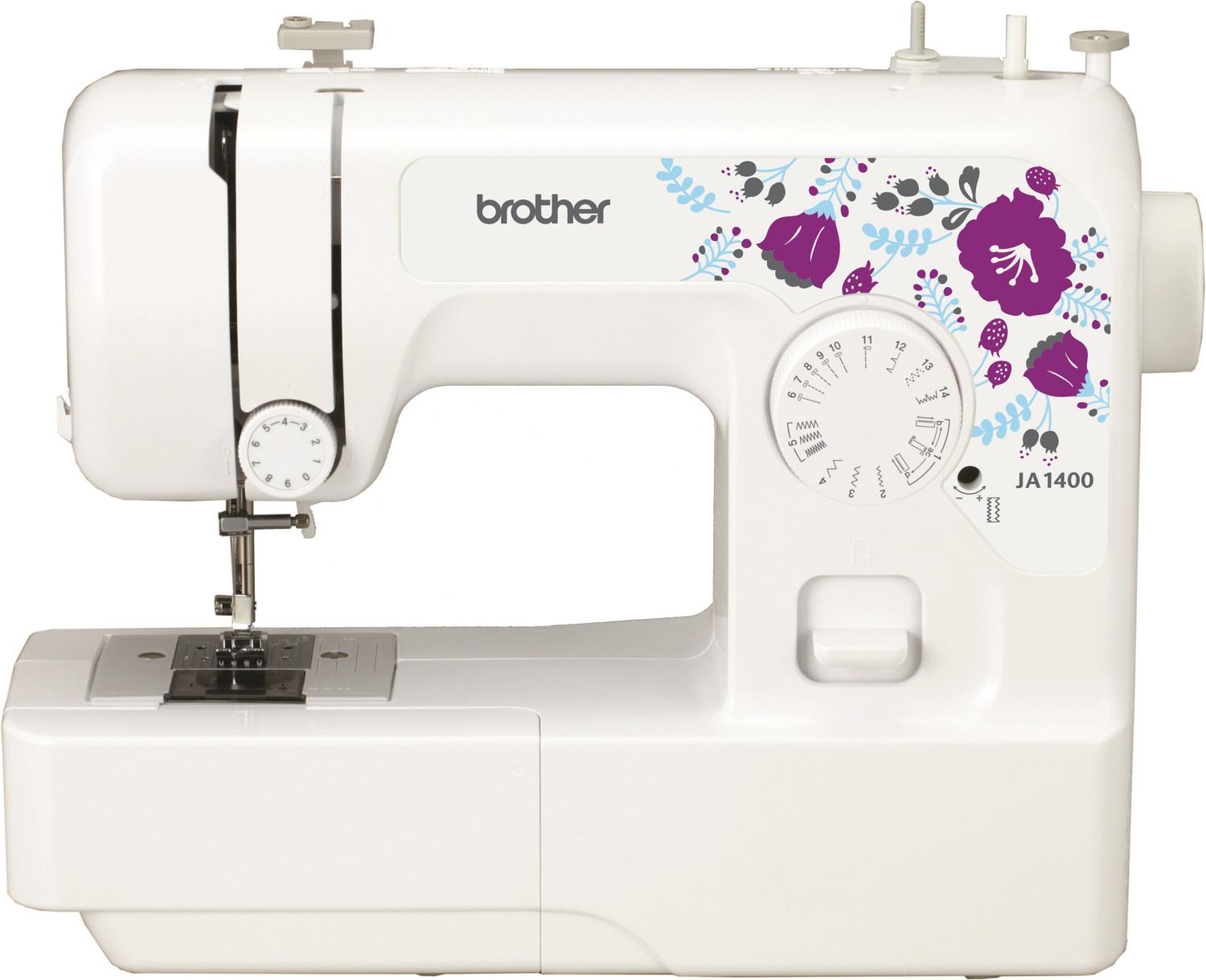 Image of brother JA 1400 Electric Sewing Machine 14 built-in stitches 750 spm 2 Year Warranty White