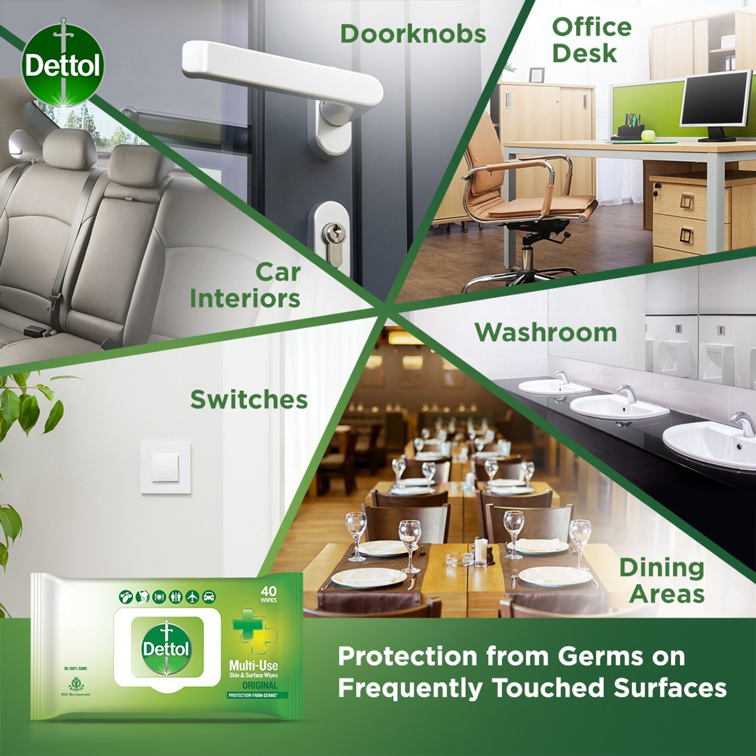 Image of Dettol Original, Sanitize Skin & Surfaces, Safe on Skin, Resealable Lock-lid