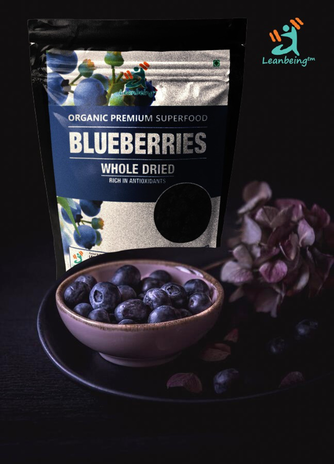 Image of LEANBEING Whole Dried Blueberries (150g) ( Unsulphured, Unsweetened, Immunity Builder) Blueberry
