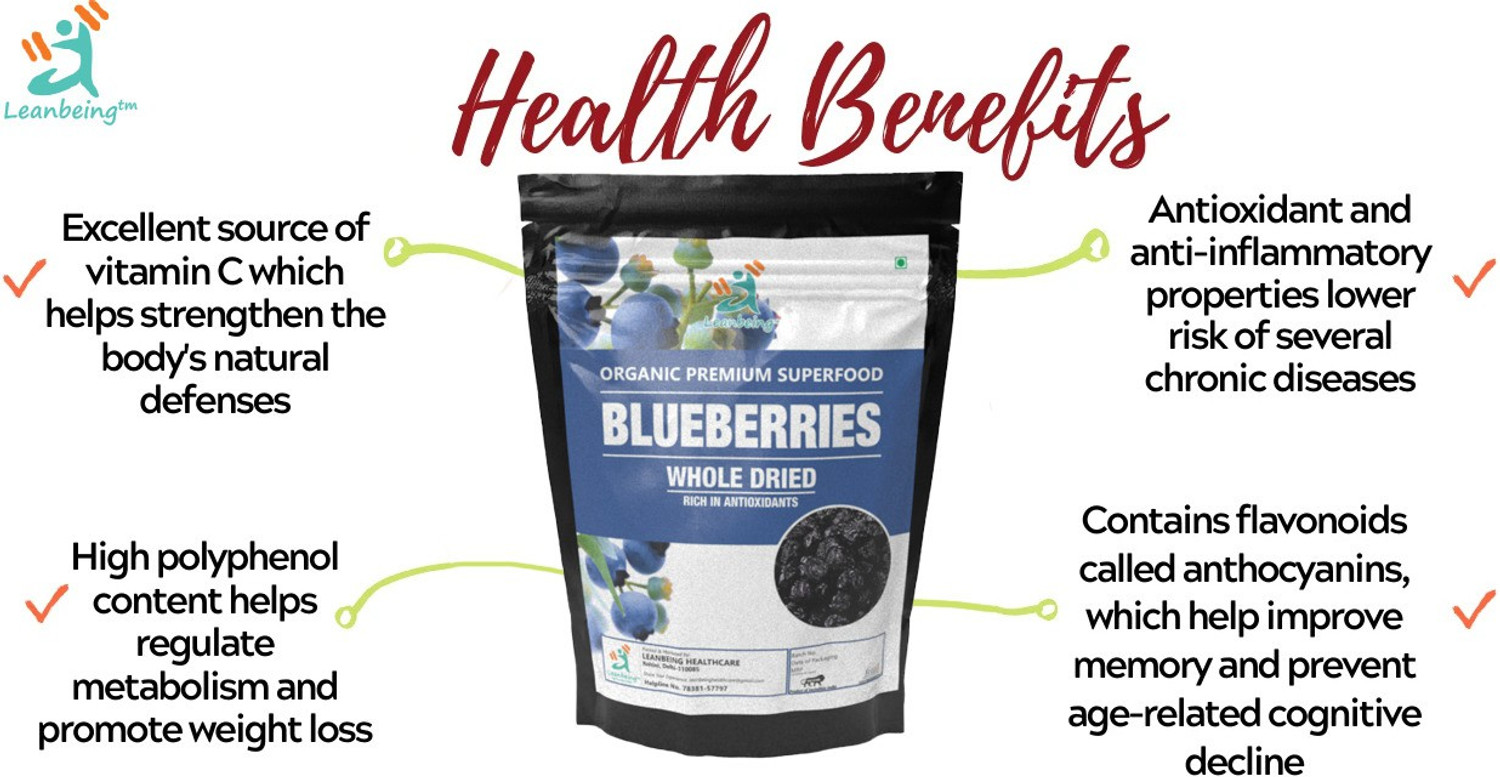 Image of LEANBEING Whole Dried Blueberries (150g) ( Unsulphured, Unsweetened, Immunity Builder) Blueberry