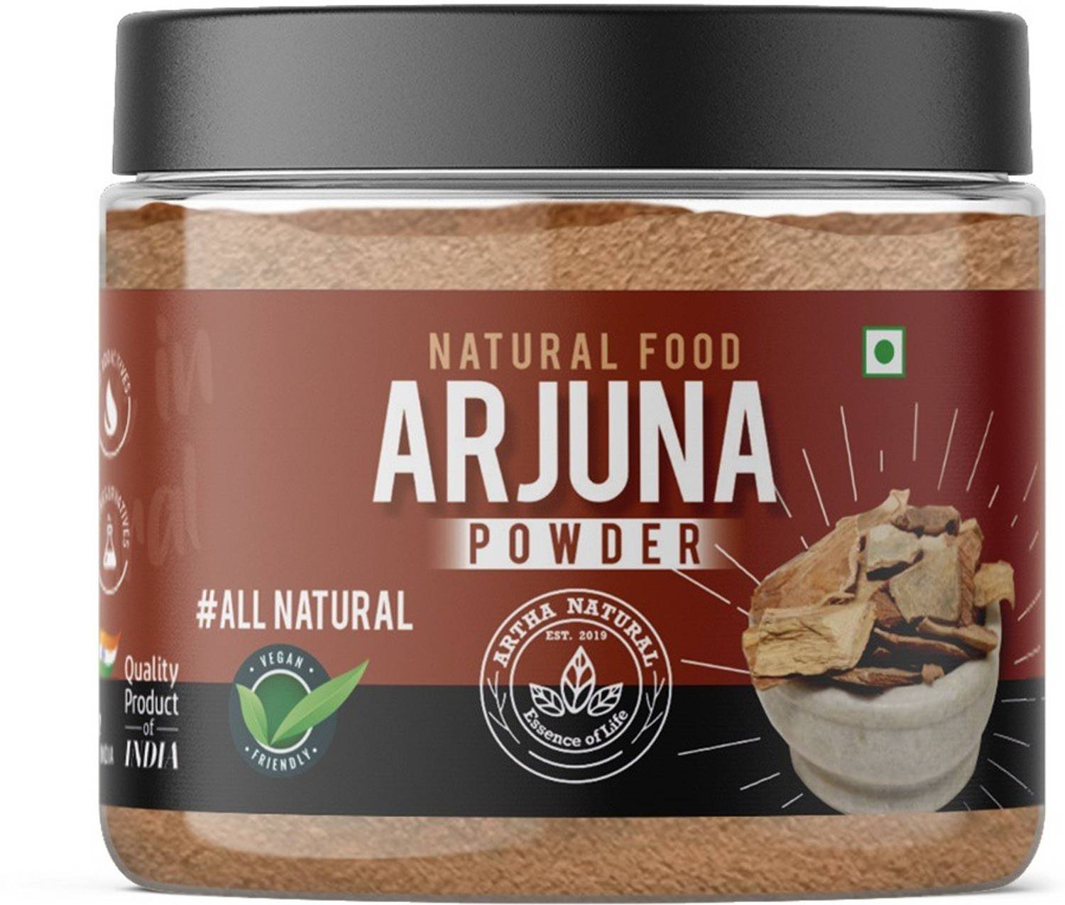 ARTHA NATURAL Arjuna Chaal Powder / Arjun Bark Powder - Pure & Natural Herb - 100g