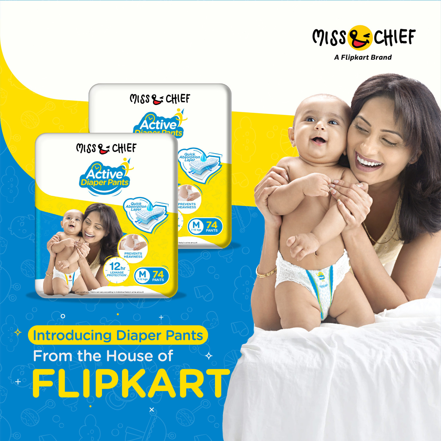 Image of Miss & Chief by Flipkart Active Diaper Pants - Monthly Combo Box - M