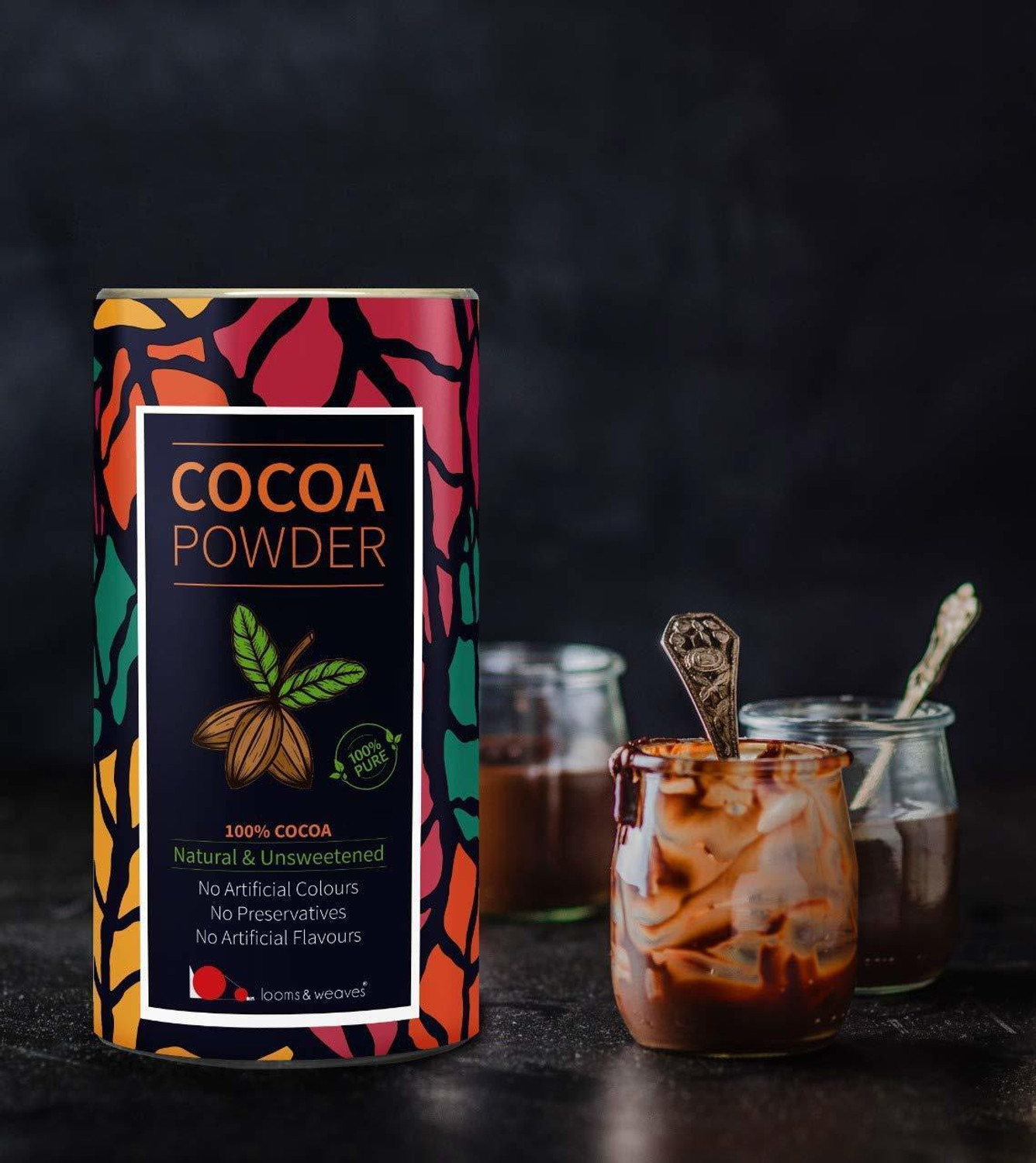 Image of looms & weaves 100 % Pure & Natural Cocoa Powder From Kerala - 250 Gm Cocoa Powder
