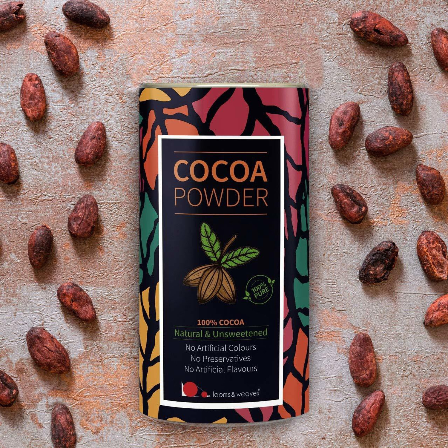 Image of looms & weaves 100 % Pure & Natural Cocoa Powder From Kerala - 250 Gm Cocoa Powder