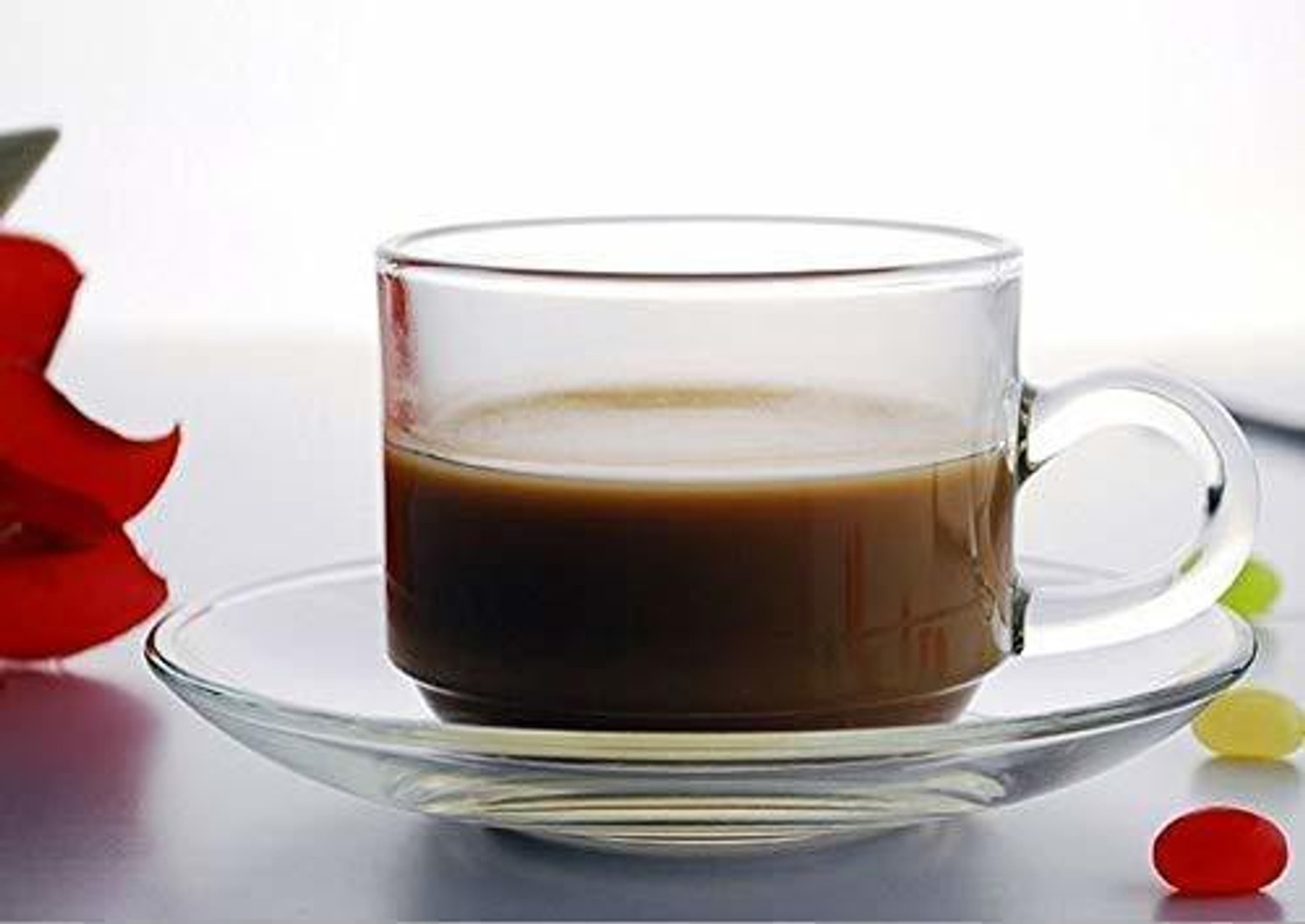 Image of Dakshayanii Glass Roma Tea Cup and Saucer Pack of 12,Cup 6 And saucer 6