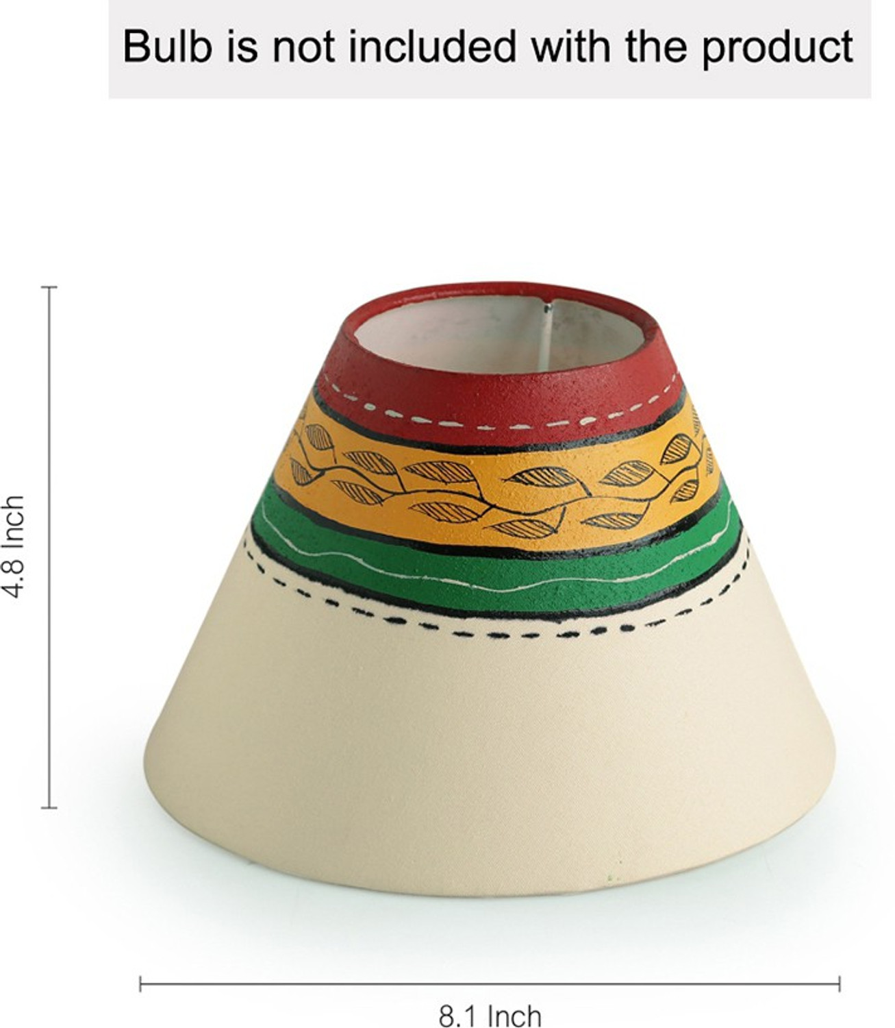 Image of ExclusiveLane 13 Inch Terracotta Handpainted Warli Matki Table Lamp