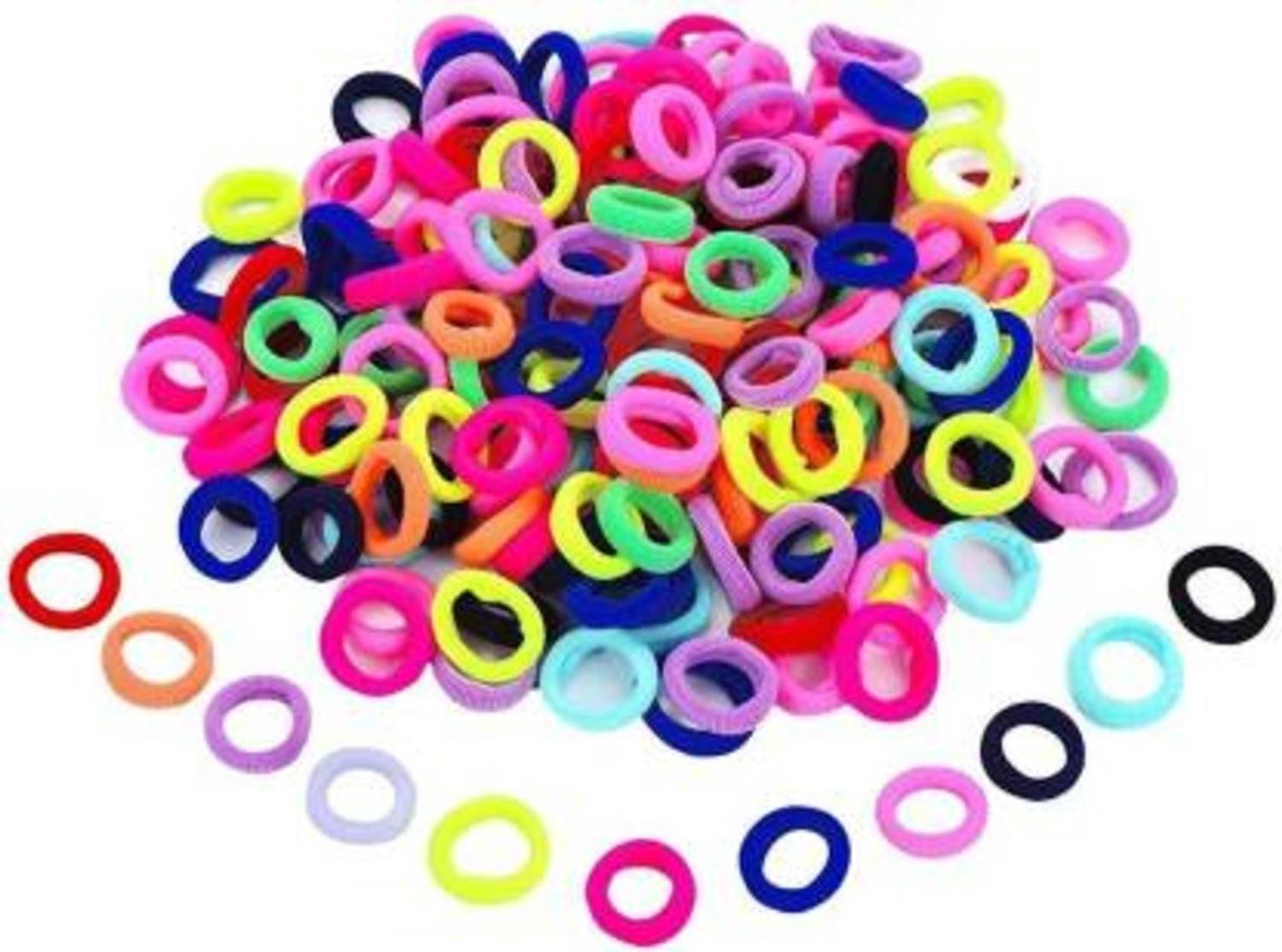 AVEU 50 Pieces Baby Girl's Mini Elastic Soft Rubber Hair Bands Rubber Band (Multicolor) Rubber Band