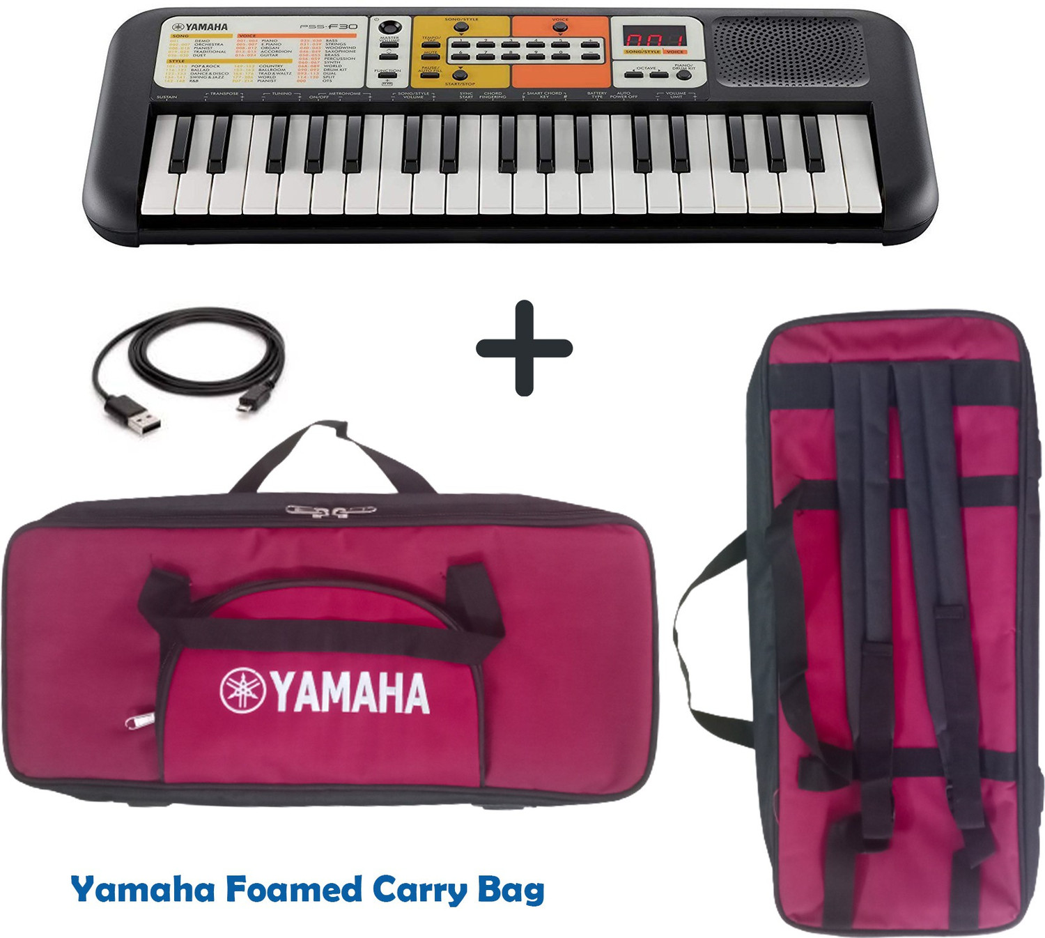 Image of YAMAHA PSS F30 Portable Keyboard Combo Package with Bag and Cable PSS F30 Digital Portable Keyboard