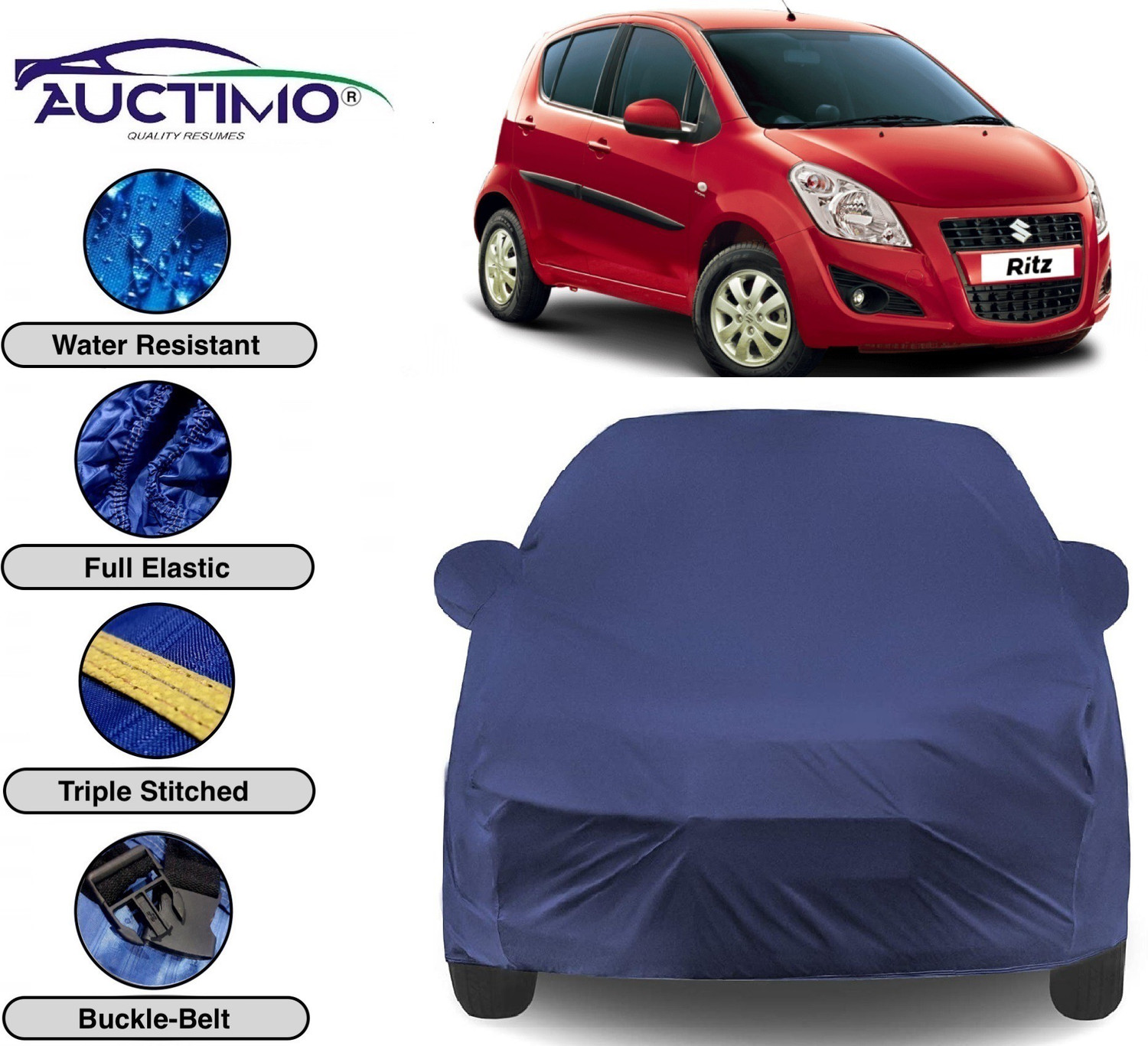 Image of AUCTIMO Car Cover For Maruti Suzuki Ritz (With Mirror Pockets)