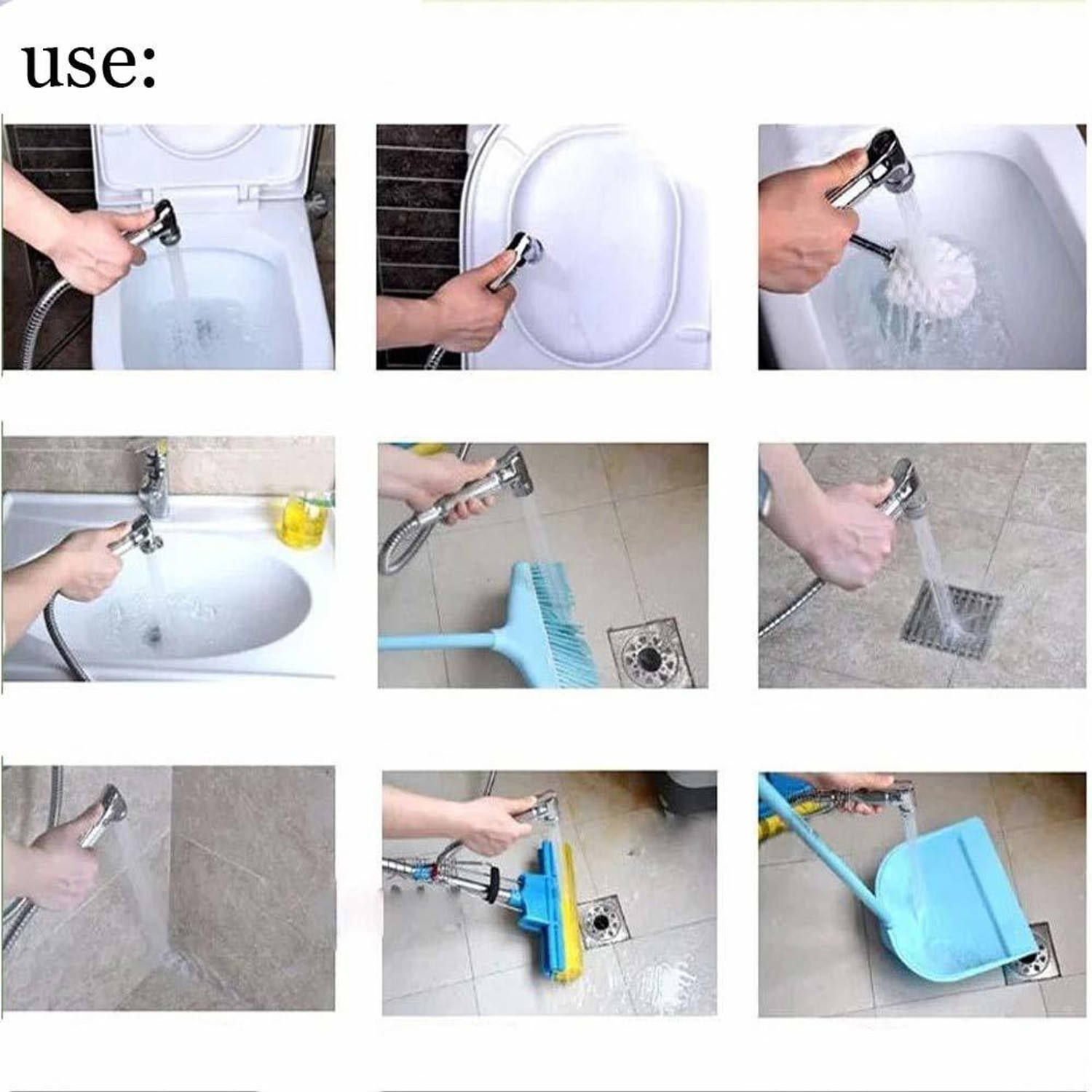 Image of Wisdom Continental ( ABS ) Health Faucet with Chrome plated Hook and 1 m SS Hose Pipe Health Faucet Health Faucet
