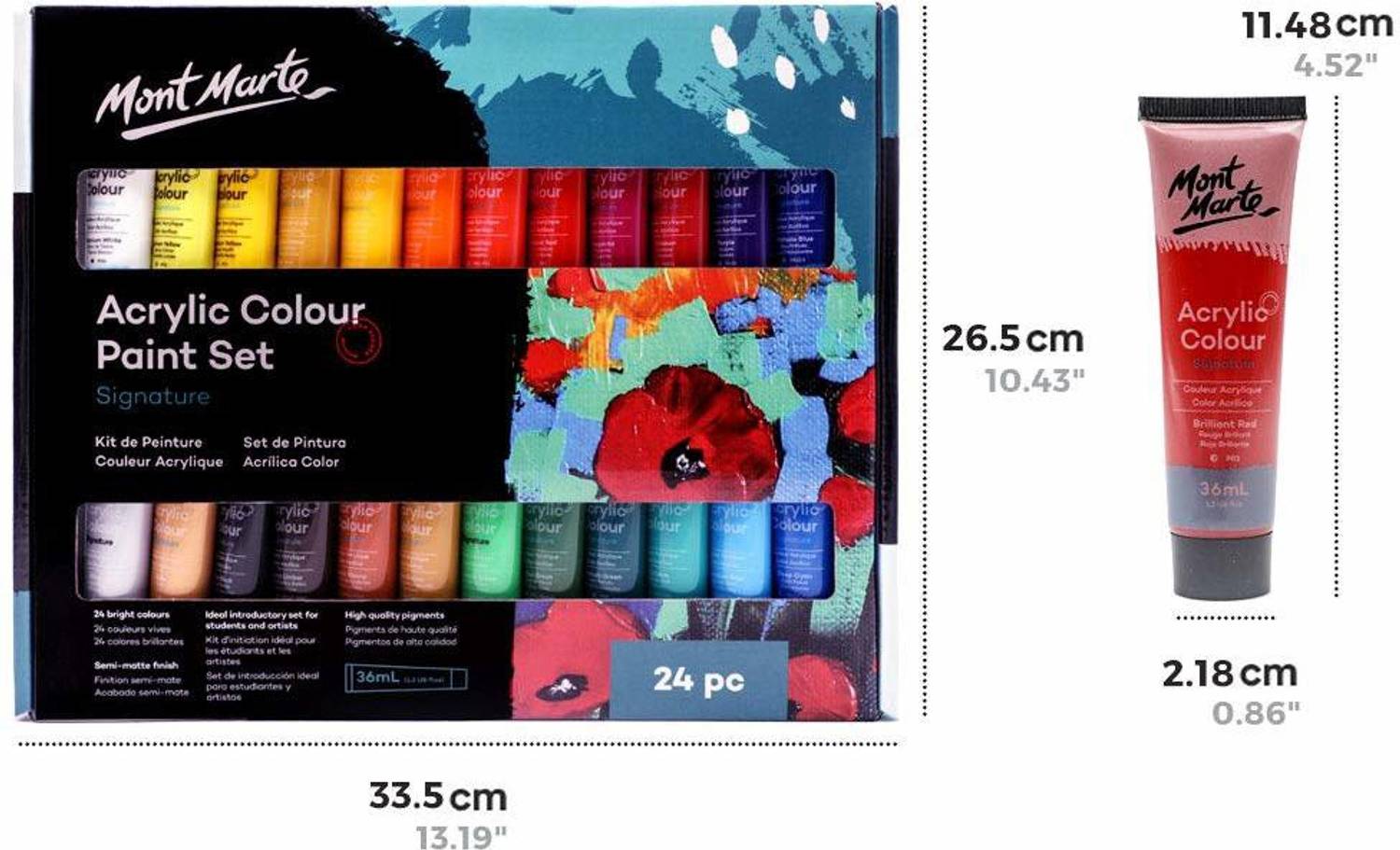 Levin Acrylic Paint Set 24 Colors 36ml Pack of 24 - Image 3