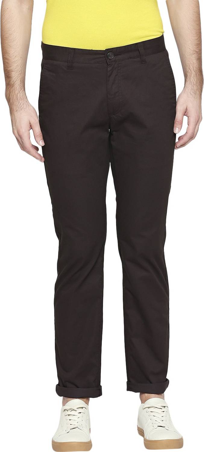 Byford by Pantaloons Regular Fit Men Brown Trousers