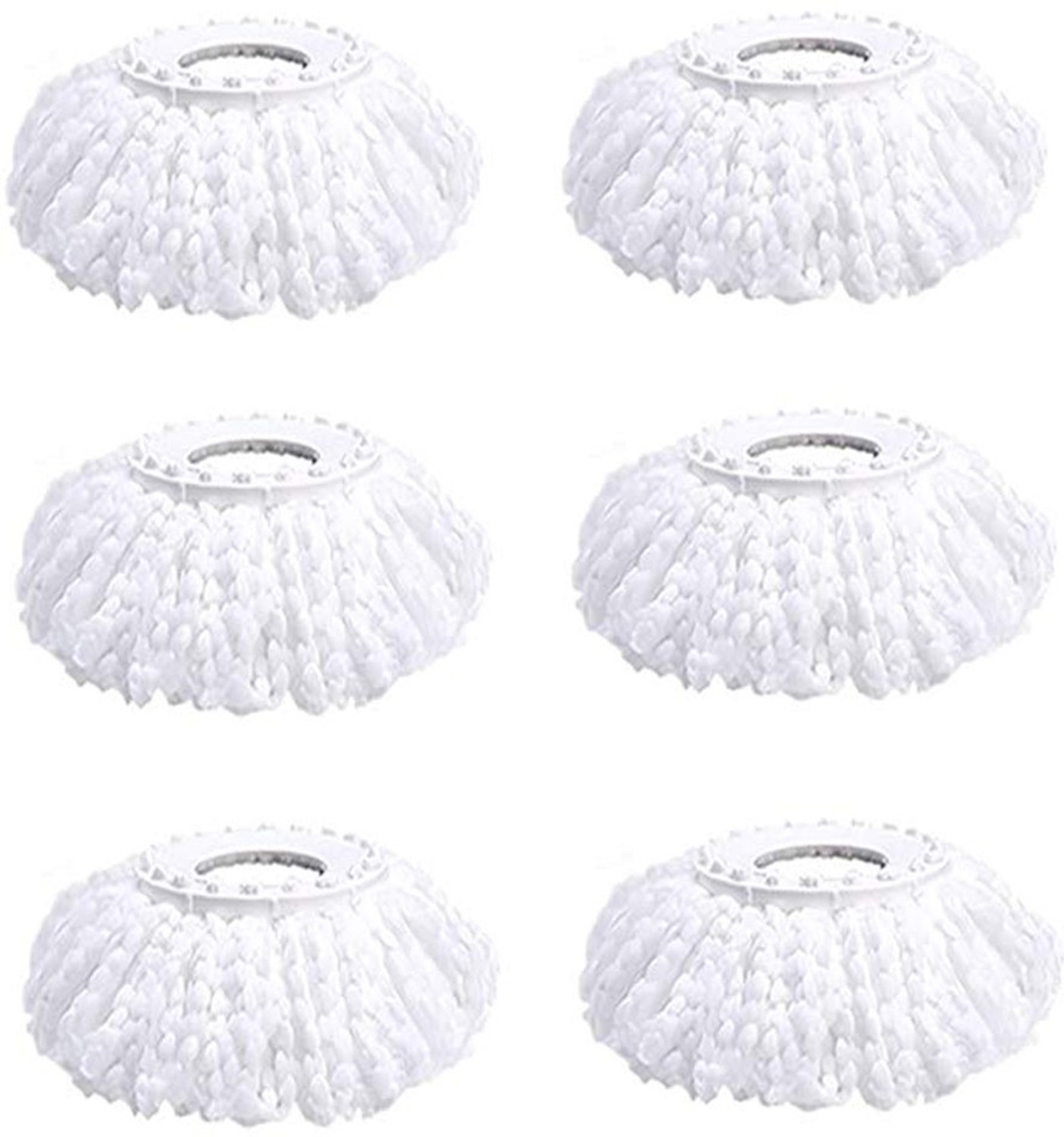 Image of TOPREDO 360 Rotating Magic Spin Microfiber Mop Head Refill Pack OF 6 Super Absorbent Refills for All Home & Office Floor Cleaning only Refill