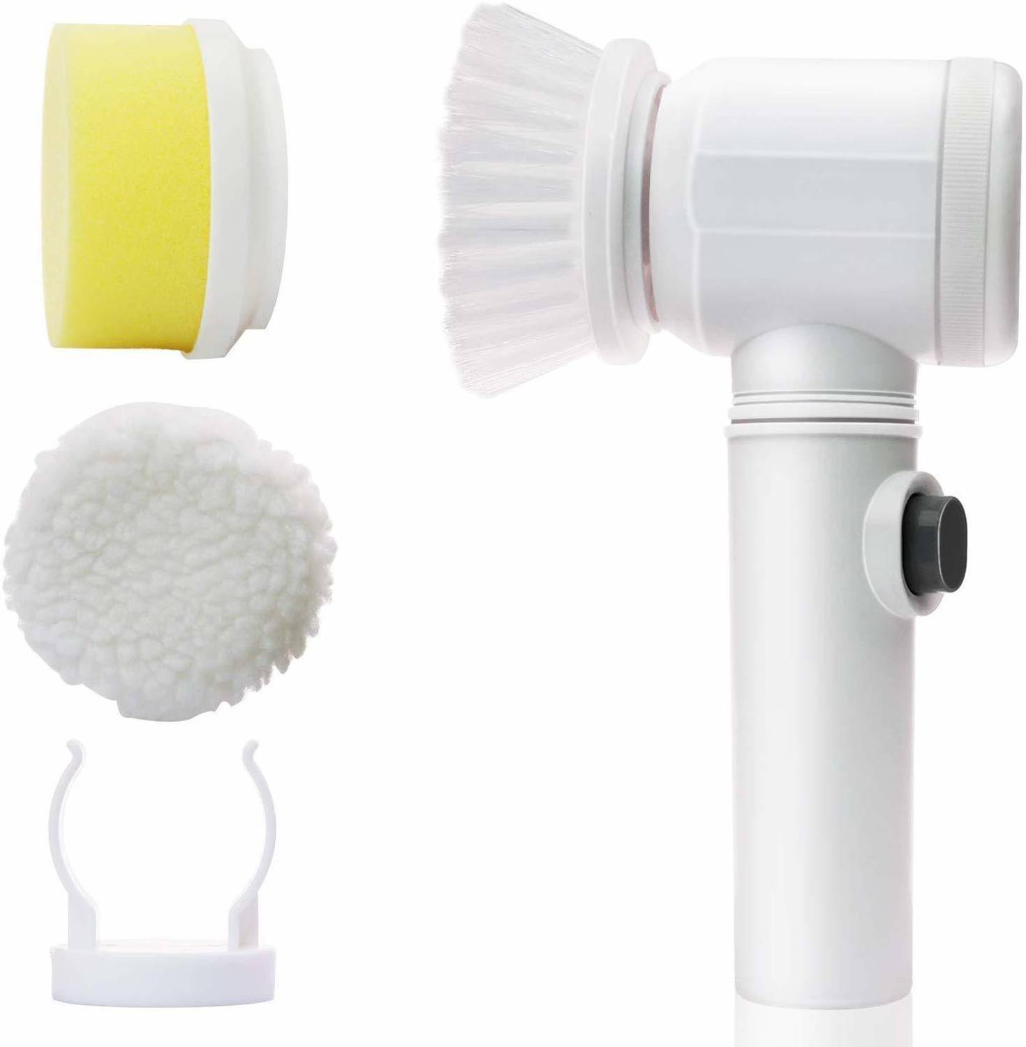 BALKRISHNA ENTERPRISE 5 in 1 Magic Brush Nylon Bathtub Electric Multi-Functional Cleaning Brush Plastic, Sponge, Microfibre, Grass Wet and Dry Brush