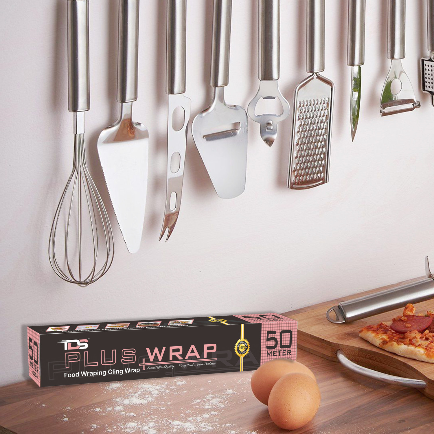 Image of TDS PLUS WRAP Biodegradable Food Grade 50 Meter Wrapping Cling Film Shrinkwrap