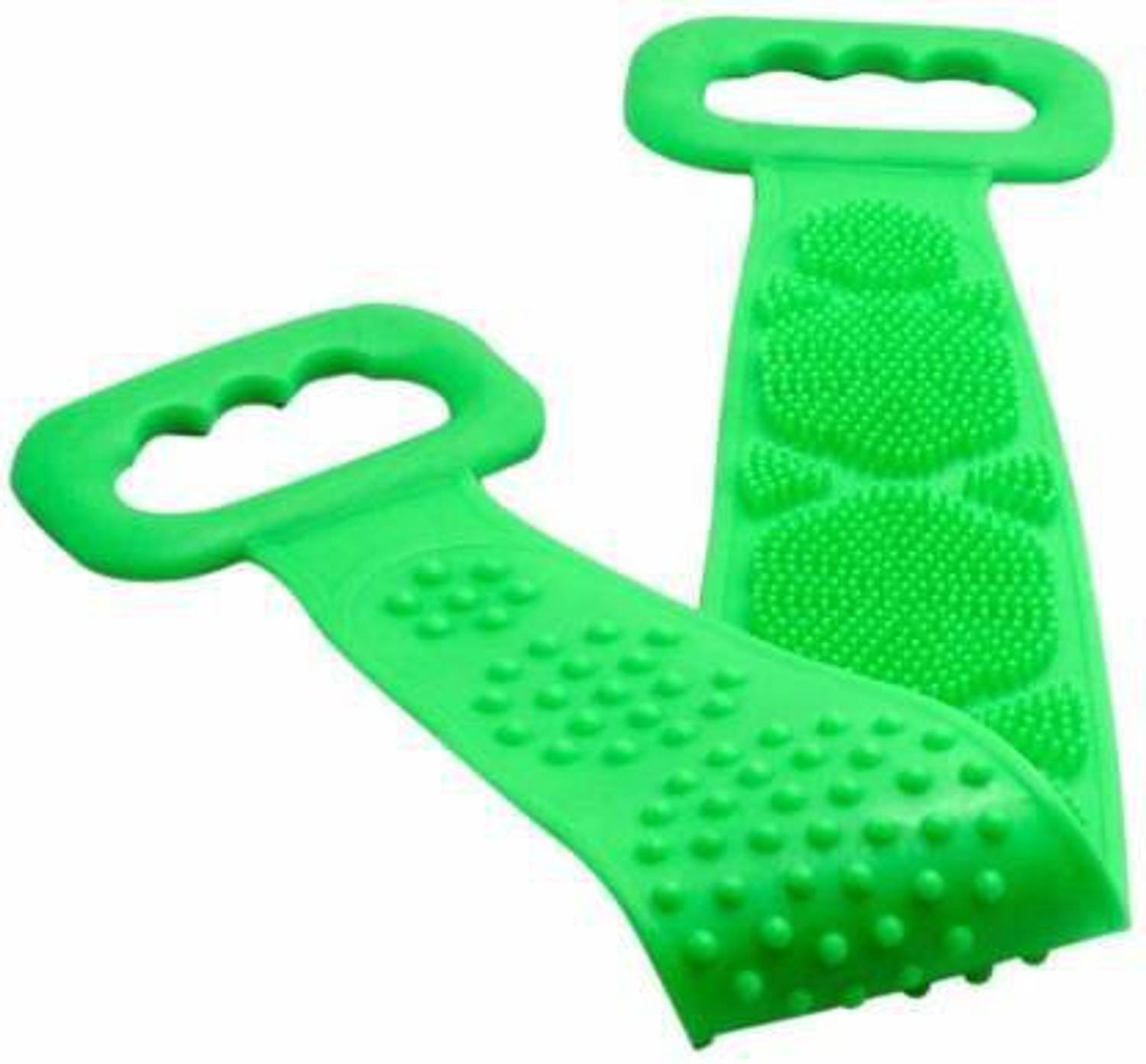 ABR Silicone Body Scrubber,Skin Brush Belt,Exfoliator Body Back Scrubber, Back Scrub Easy to a Clean,Improves Blood Circulation,Comfortable Silicone Bath Body Brush for Men and Women (green)