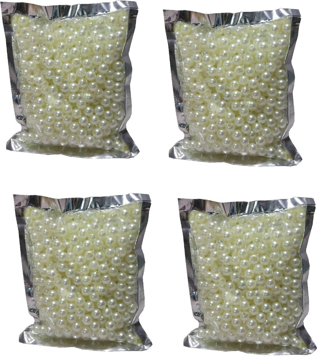 BIGWHEEL Pack of 400 Gram(1000 Approx) 8mm Off-White Pearl Bead Moti Balls Craft Material for Artificial Jewellery Making Beading Scrap Booking Craftworks and Decorations