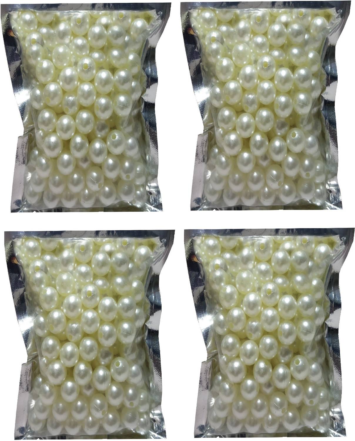 BIGWHEEL Pack of 400 Gram(1000 Approx) 12mm Off-White Pearl Bead Moti Balls Craft Material for Artificial Jewellery Making Beading Scrap Booking Craftworks and Decorations