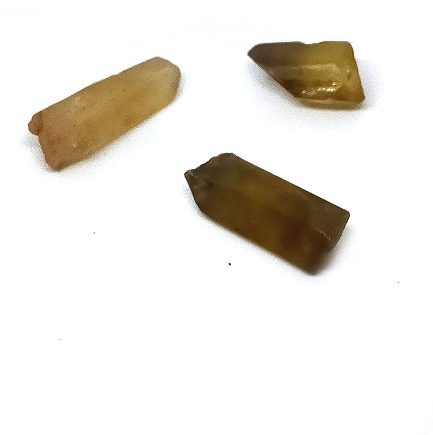 AIR9999 Set of 3 Natural Citrine Crystal Pointed Rough Mini Chunks for Reiki Healing Decorative Showpiece  -  3 cm