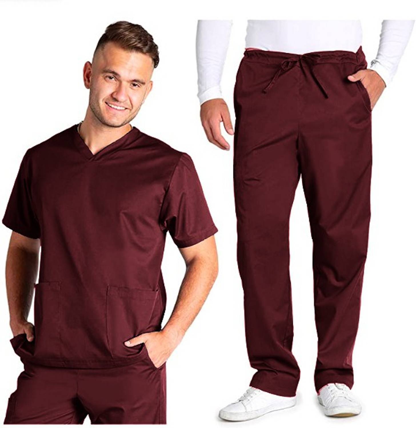 Associated Uniforms SCRUB SUIT MAROON4 Shirt, Pant Hospital Scrub