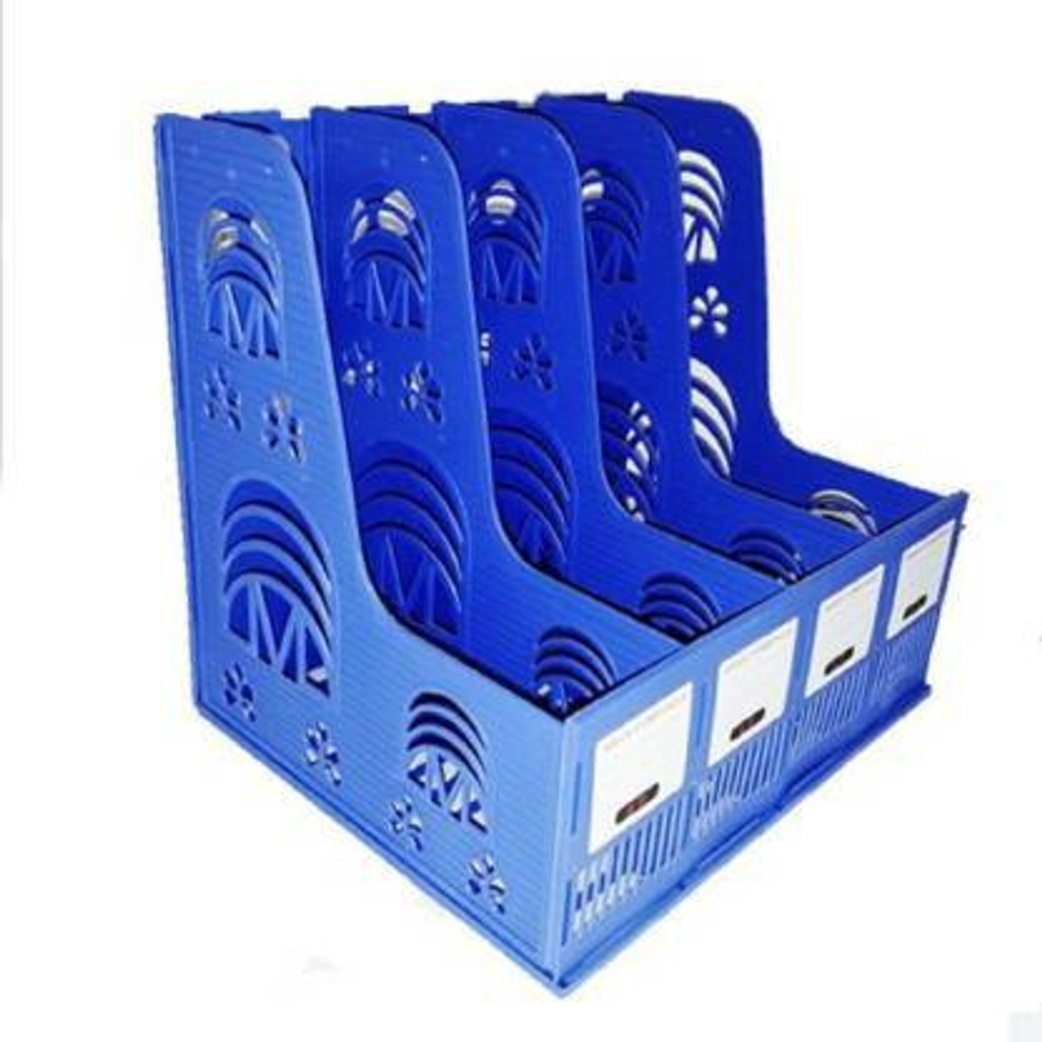 Image of DITCAFOS 4 Compartments Plastic File Organizer (Blue)