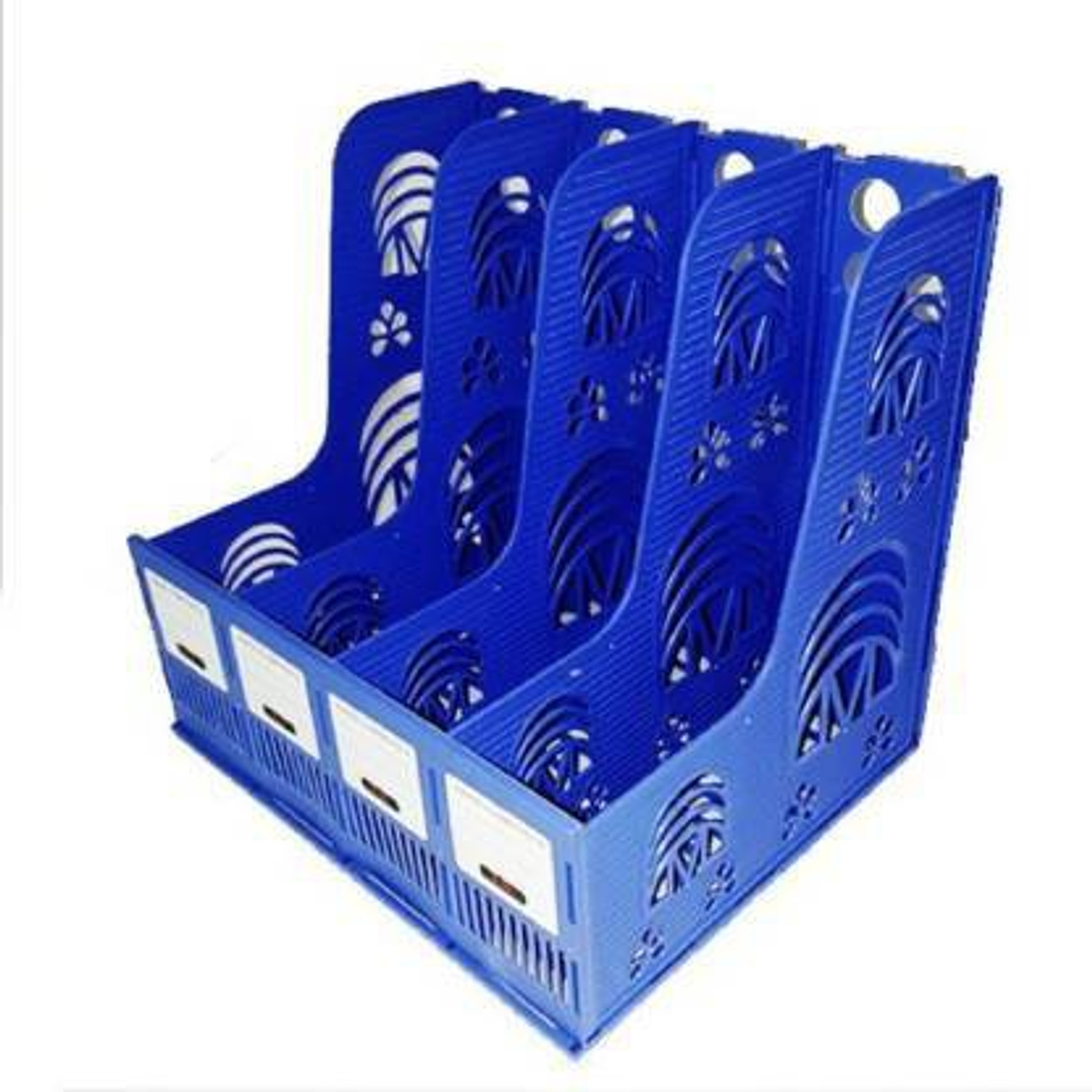 Image of DITCAFOS 4 Compartments Plastic File Organizer (Blue)