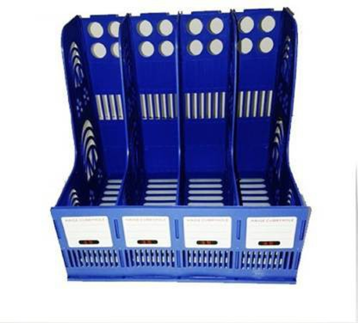 Image of DITCAFOS 4 Compartments Plastic File Organizer (Blue)