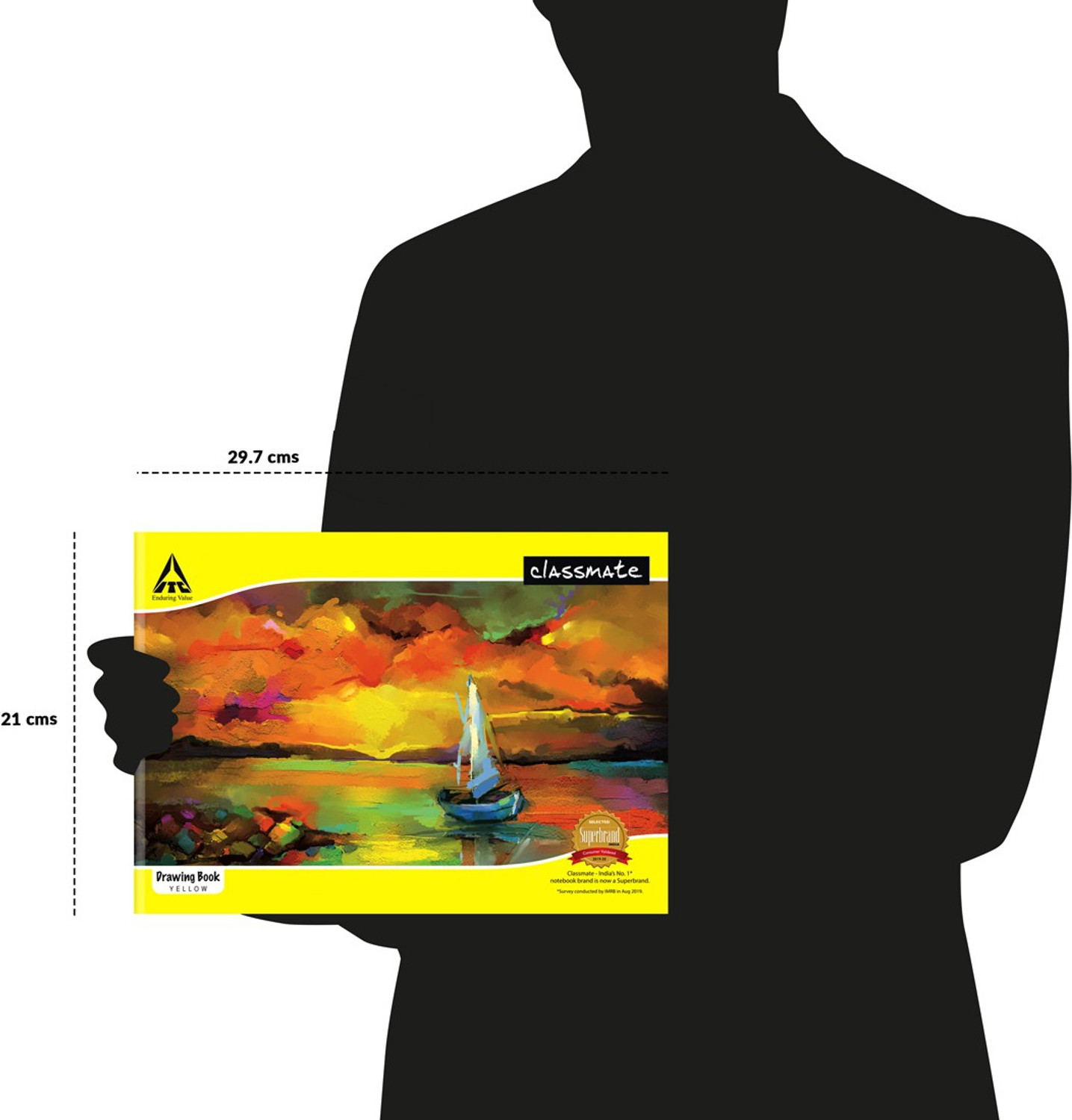 Image of Classmate Drawing Book 210 mm x 297mm A4 Notebook Unruled 40 Pages