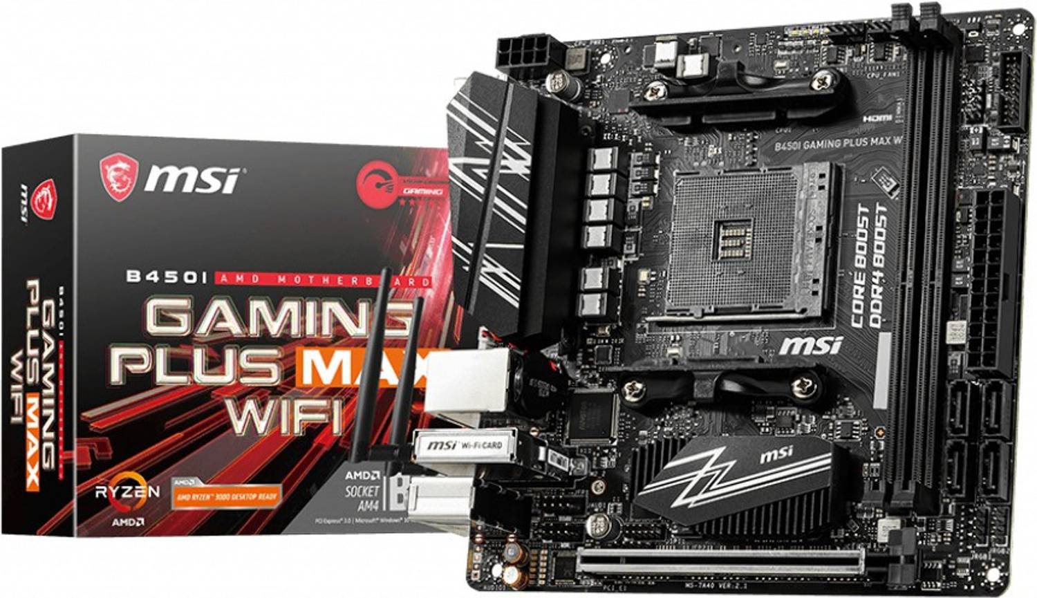 MSI B450I GAMING PLUS MAX WIFI Mini-ITX AM4 Gaming AM4Socket Mini