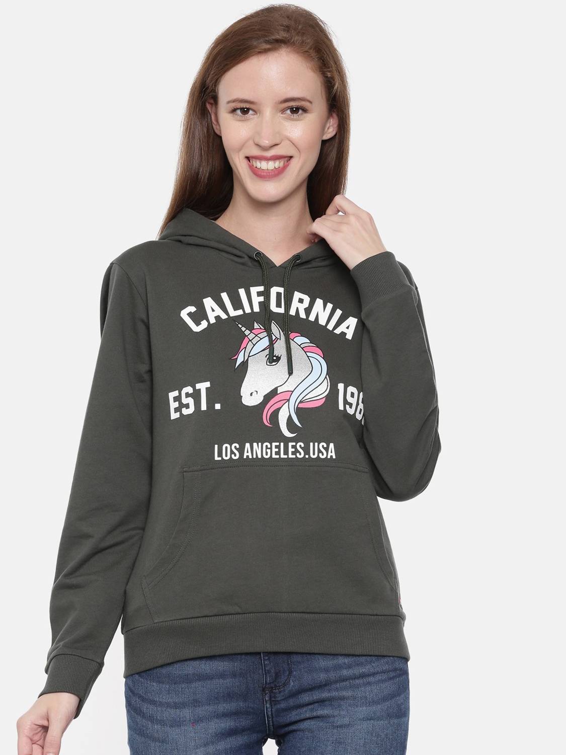 3Pin Full Sleeve Printed Women Sweatshirt